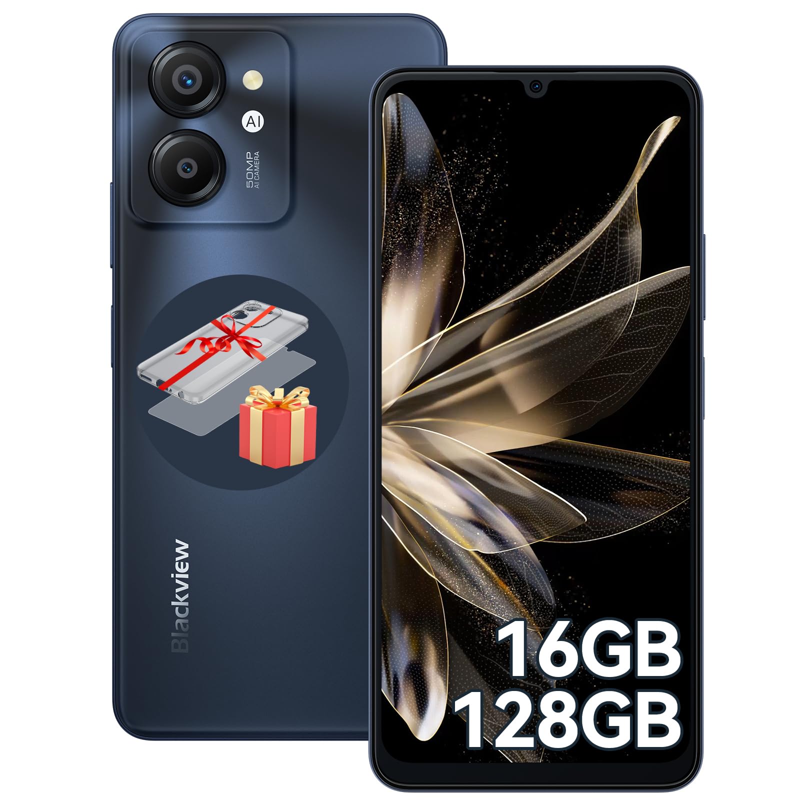 Blackview Color 8 Unlocked Android Smartphone - 16GB+128GB (Expandable to 2TB), Octa-Core Processor, 50MP Camera, 6000mAh Battery with 18W Fast Charging, 6.75