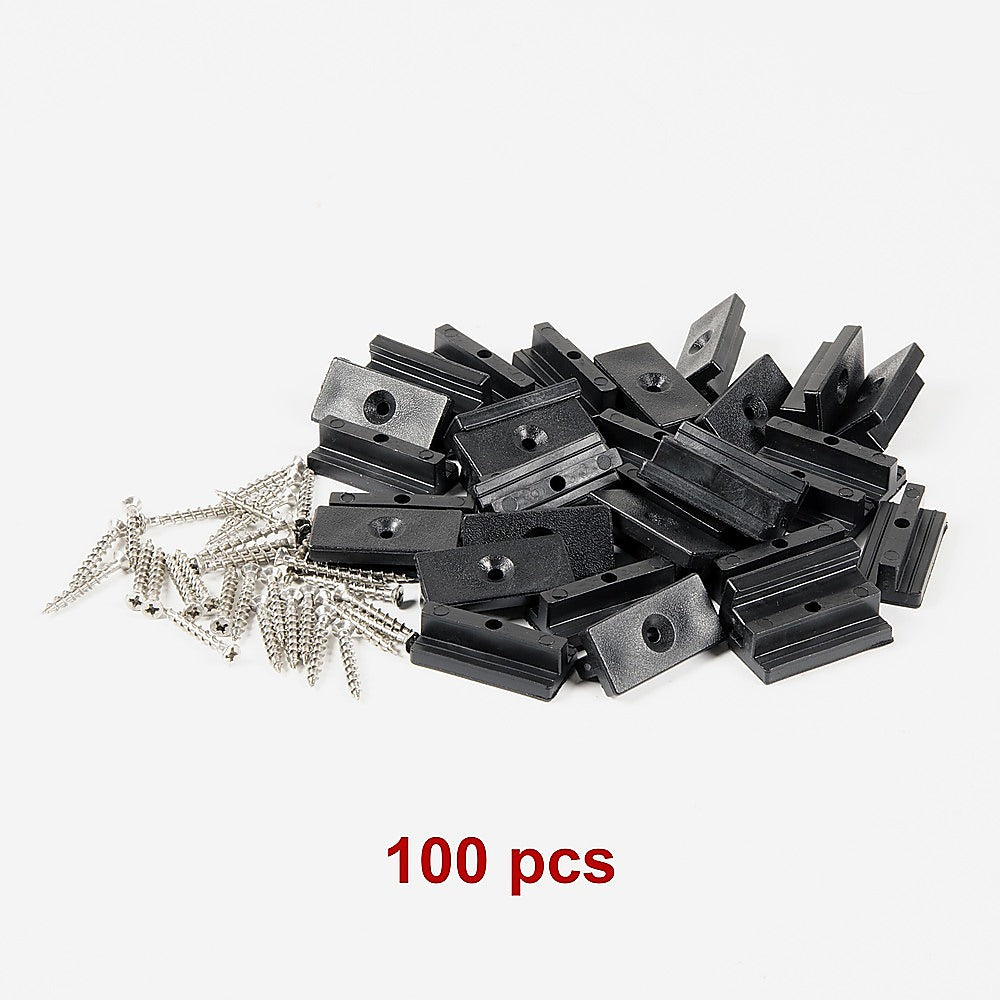 100-Pack Composite Decking Hidden Fasteners - Durable Plastic T-Clips & Screws for Secure Deck Installation | Perfect for DIY Decking Projects & Outdoor Patio Construction
