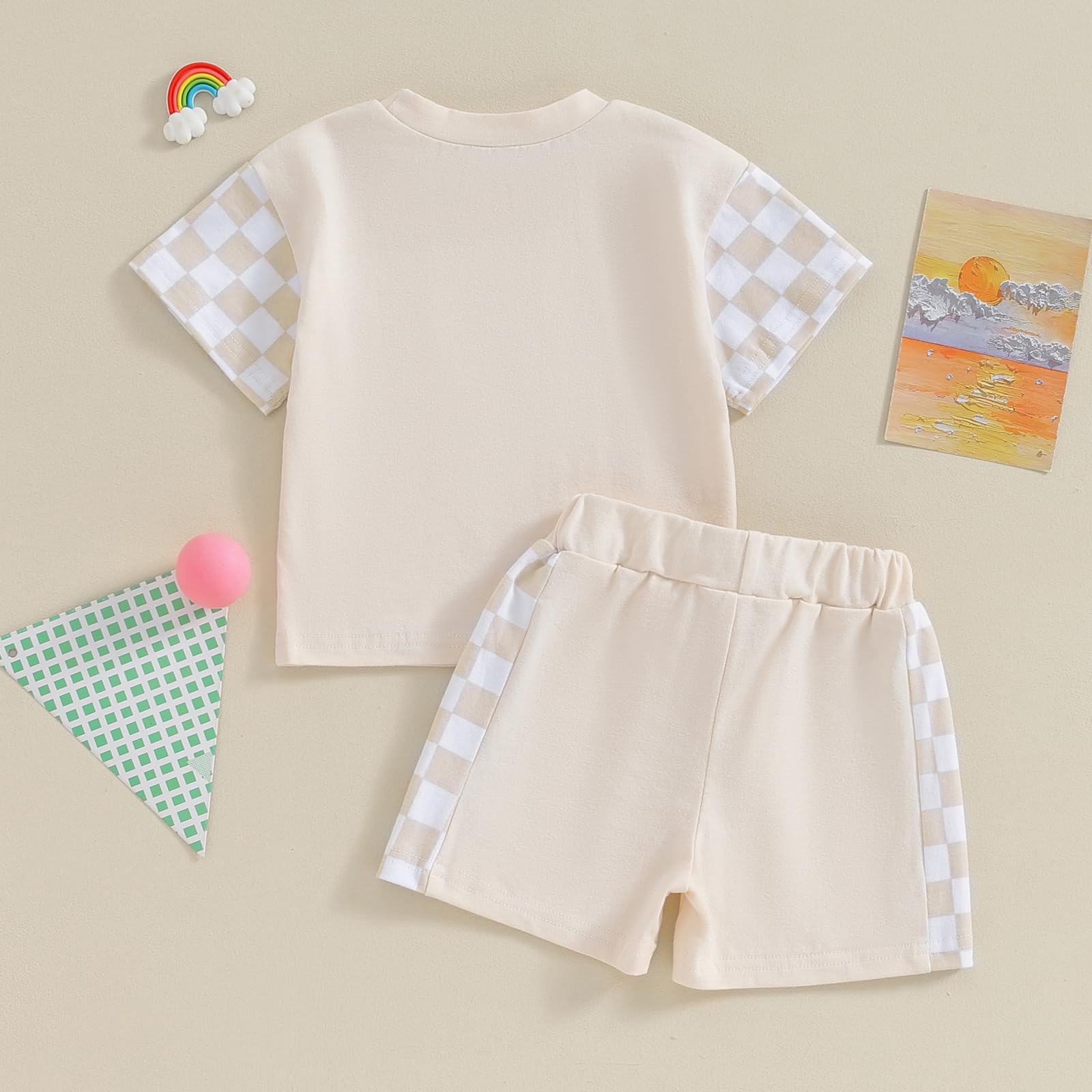 Karwuiio Toddler Baby Boy Summer Outfit - Short Sleeve T-Shirt & Elastic Waist Shorts Set | Cute Casual Playwear for Boys | Perfect for Playdates, Beach Trips & Outdoor Activities