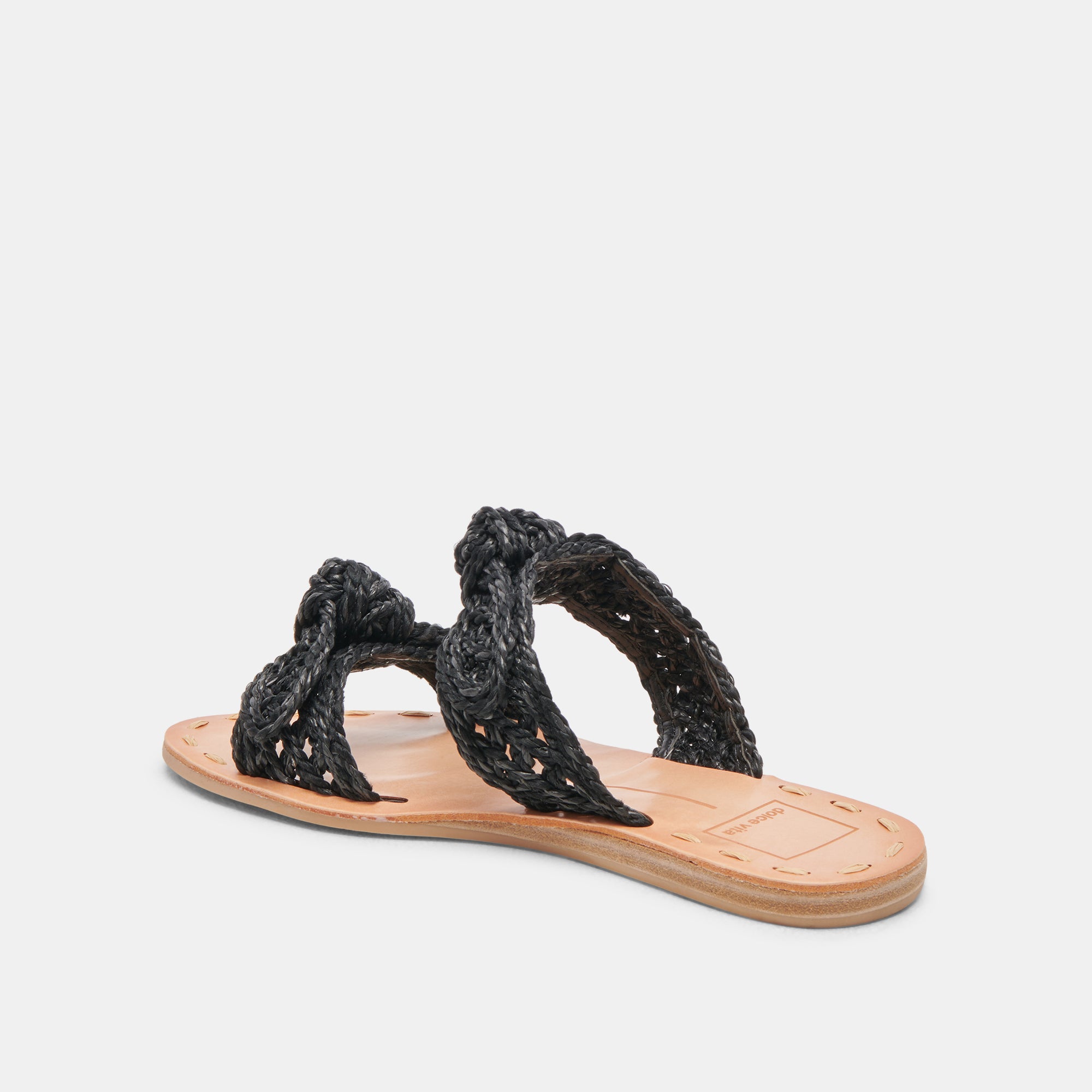 DINAH WIDE SANDALS ONYX RAFFIA - Comfortable Women's Summer Sandals for Beach, Vacation & Casual Outings