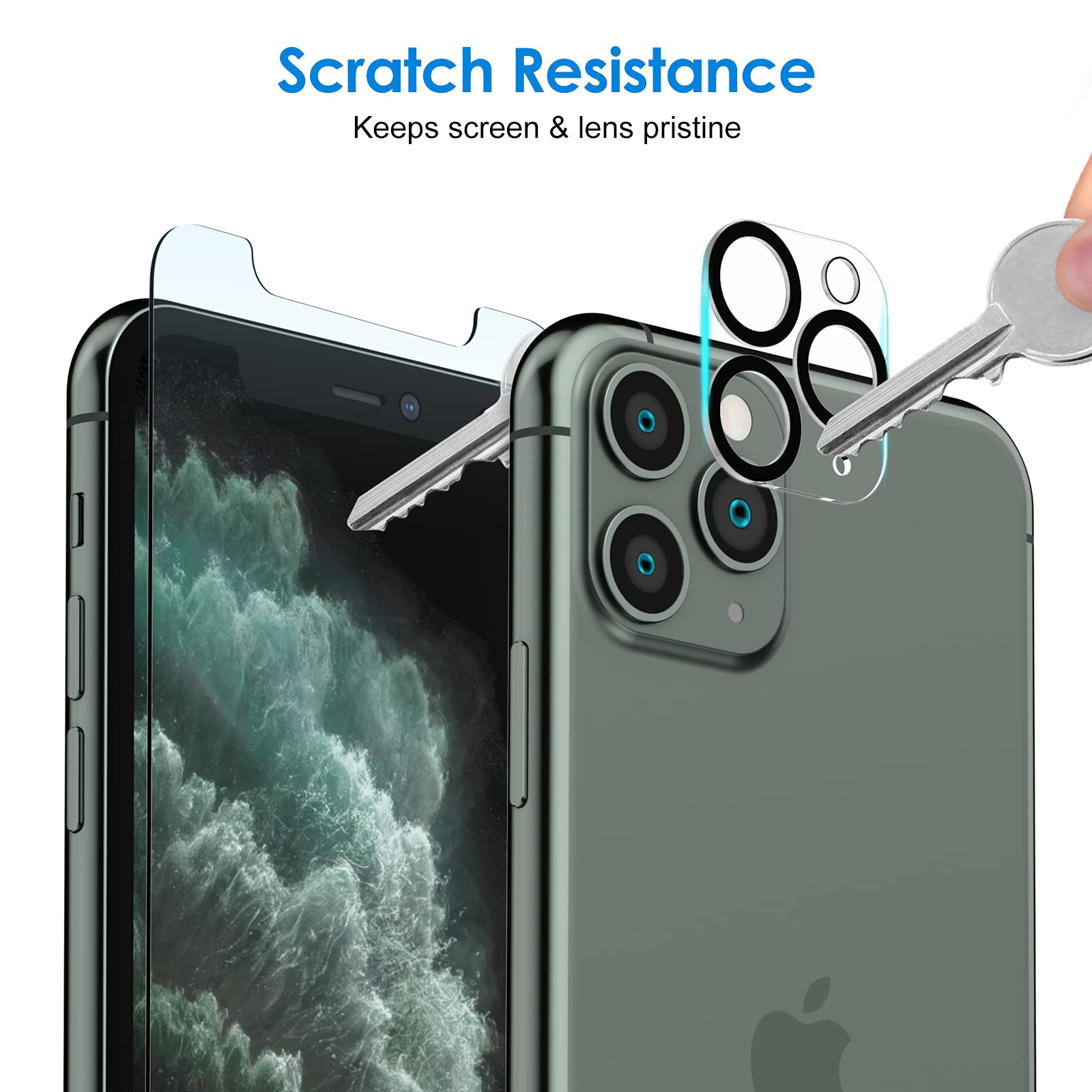 JETech iPhone 11 Pro Privacy Screen Protector & Camera Lens Protector Set - Anti-Spy Tempered Glass for Face ID Protection (2019 Model) | Perfect for Office, Travel & Personal Privacy