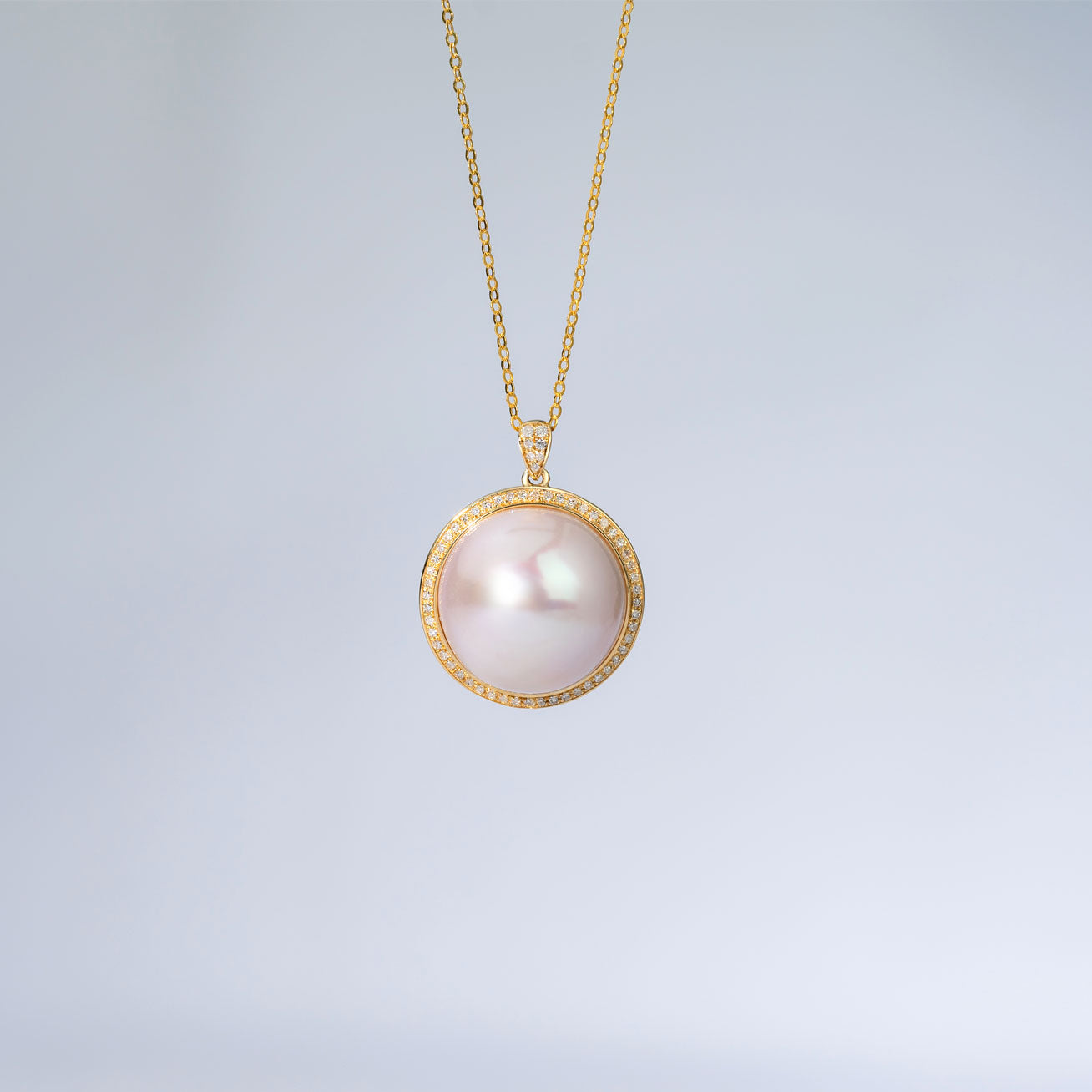 18K Solid Gold Diamond Edison Pearl Necklace KN00152 - Elegant Luxury Jewelry for Women | Perfect for Weddings, Anniversaries & Special Occasions