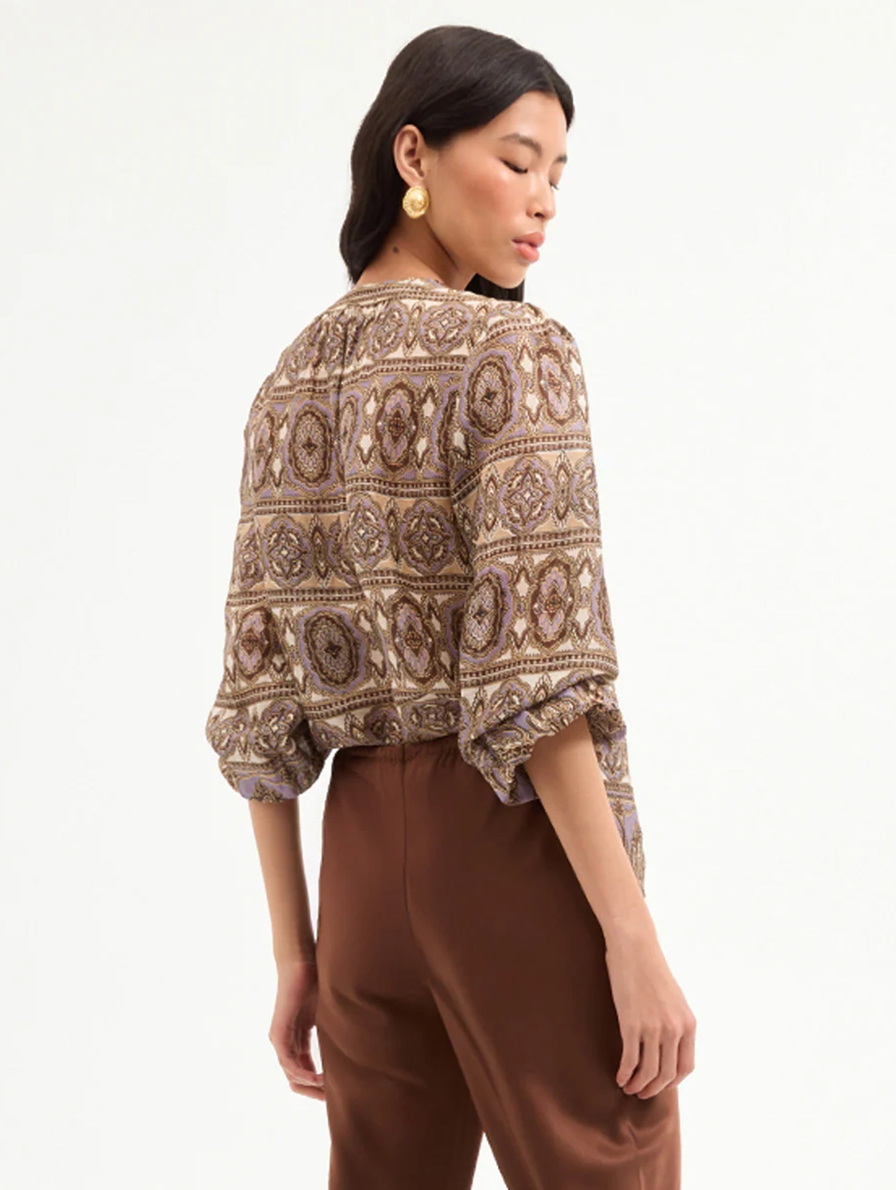 Ashlynn Women's Silk Blouse in Stone Khaki - Elegant Casual & Office Wear for Professional Women