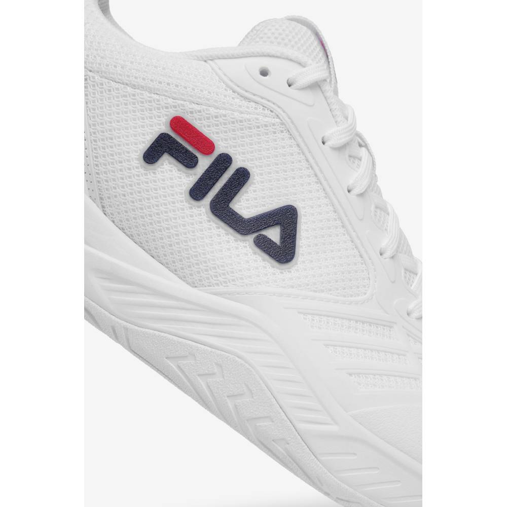 Fila Axilus 3 Men's Tennis Shoes - White & Navy Blue Athletic Sneakers for Court Sports & Casual Wear