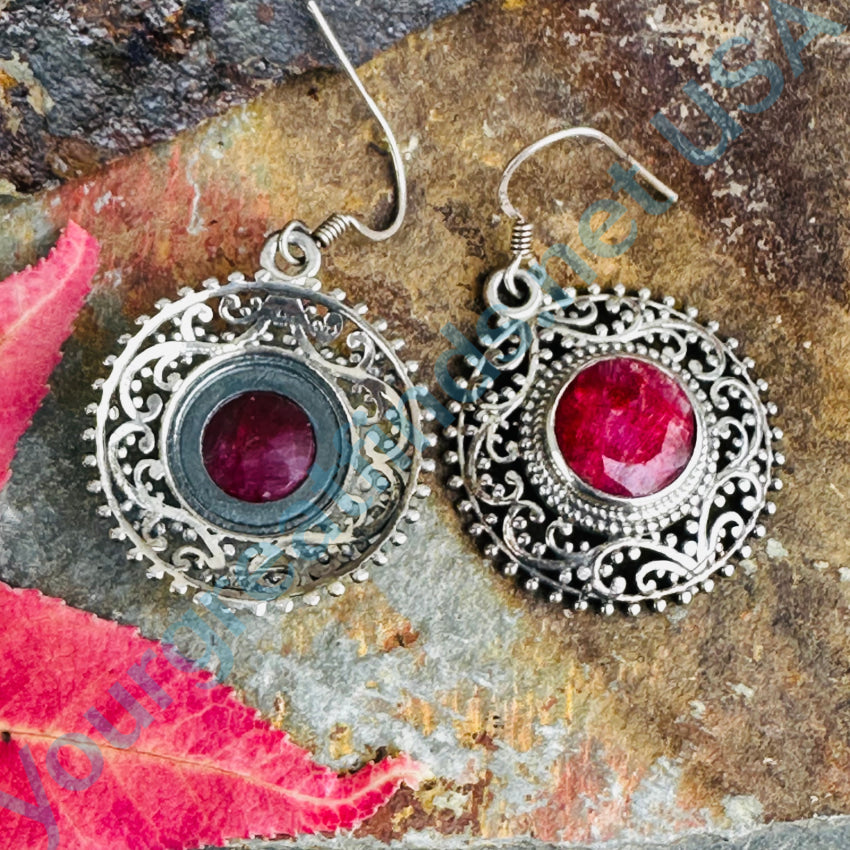 Sterling Silver Red Ruby Stud Earrings for Women - Dainty & Elegant Jewelry Gift for Birthday, Anniversary, or Valentine's Day - Perfect for Parties, Weddings, and Special Occasions