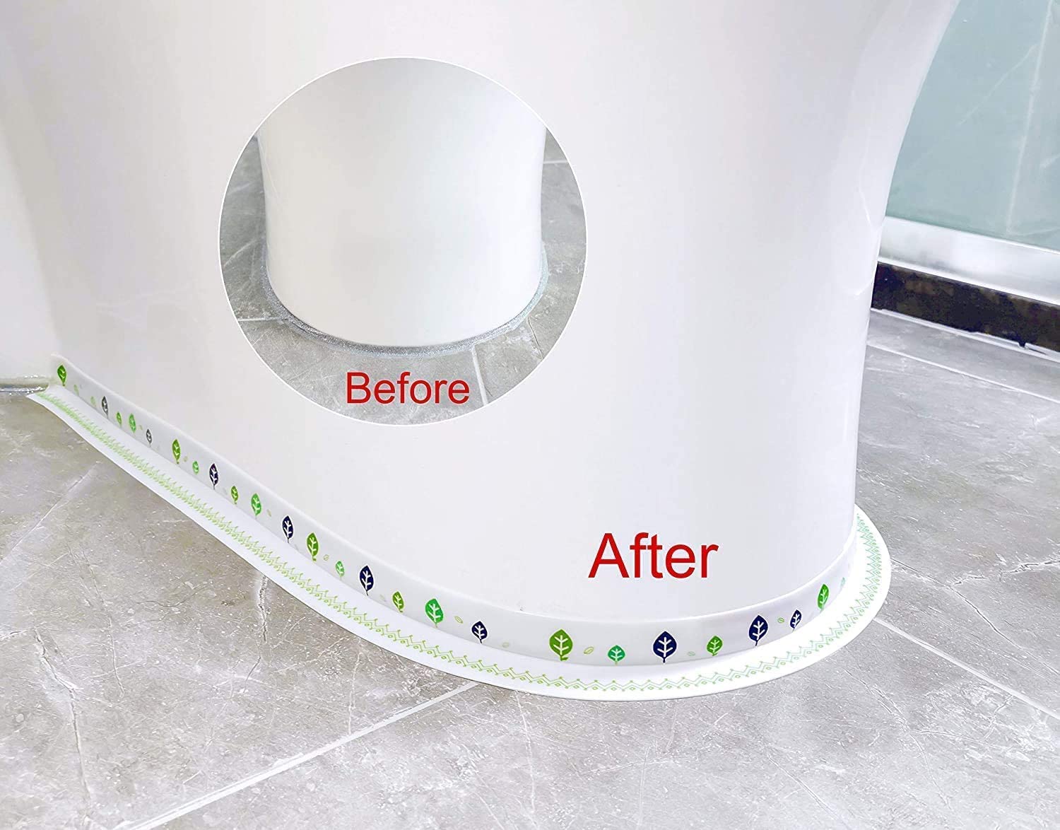 TOPHAVEN Waterproof Silicone Caulk Strip - Self-Adhesive PVC Sealing Tape for Kitchen, Bathroom, Bathtub, Sink & Floor Edges - Wall & Edge Protection (1 Pack) - Perfect for Home Repairs & Waterproofing Projects