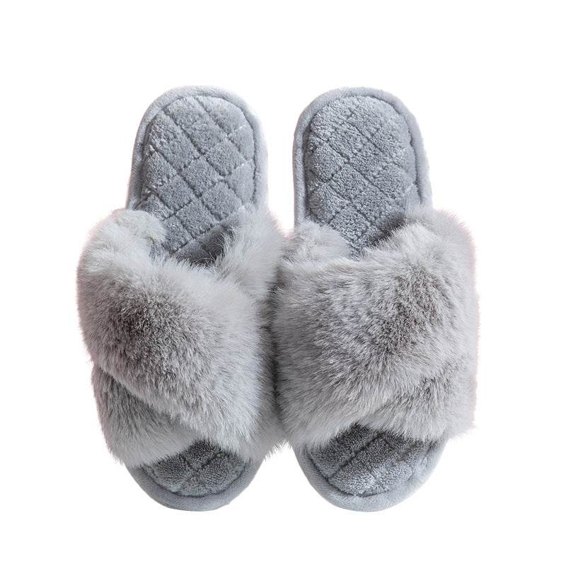 Cozy Cross Strap Plush House Slippers for Women & Men - Soft Indoor Slides for Home, Spa, Dorm & Relaxation