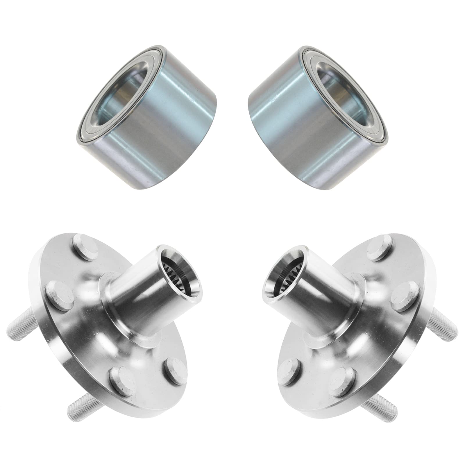 TRQ Front Wheel Bearing and Hub Assembly Kit - Left & Right Pair - Fits 2005-2010 Scion tC - Replacement for Worn Bearings - Perfect for DIY Car Repairs and Maintenance