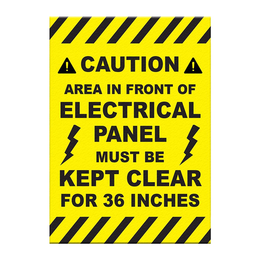 Yellow Anti-Slip Electrical Panel Floor Decals - 36 Inch Vertical Caution Signs for Industrial & Warehouse Safety - OSHA Compliant Hazard Warning Stickers for Workplaces, Factories and Electrical Rooms
