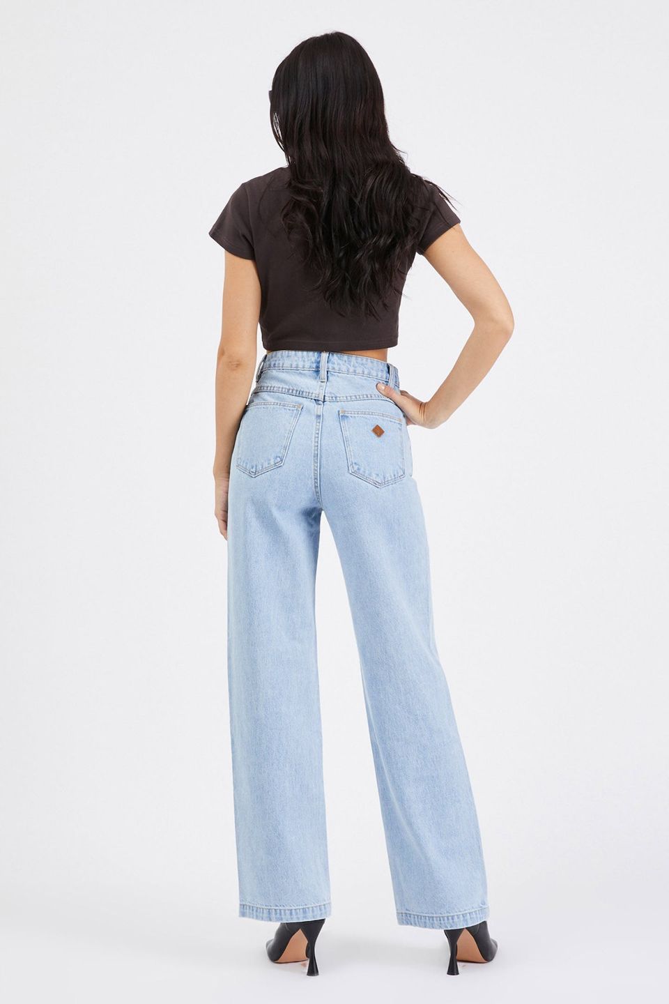 94 High Wide Walk Away Light Blue Denim Jeans for Women - Comfortable Stretch Bootcut Jeans for Casual Wear & Everyday Outfits