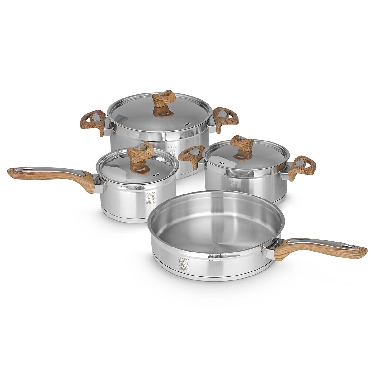 Premium 7-Piece Stainless Steel Cookware Set - Non-Toxic, Non-Stick, Induction Compatible Pots & Pans with Lids - PFAS & PFOA Free - Perfect for Home Cooking, Professional Kitchens & Healthy Meal Prep