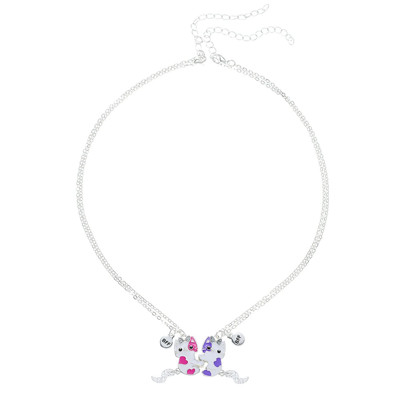 Best Friend Necklaces for 2 - Magnetic Half Heart Pendant Set with Cute Animal Charms (Panda, Koala, Raccoon, Cat, Whale) | Matching Friendship Jewelry for Sisters, Women & Girls | Perfect Birthday Gifts for BFFs, Valentine's Day & Special Occasions