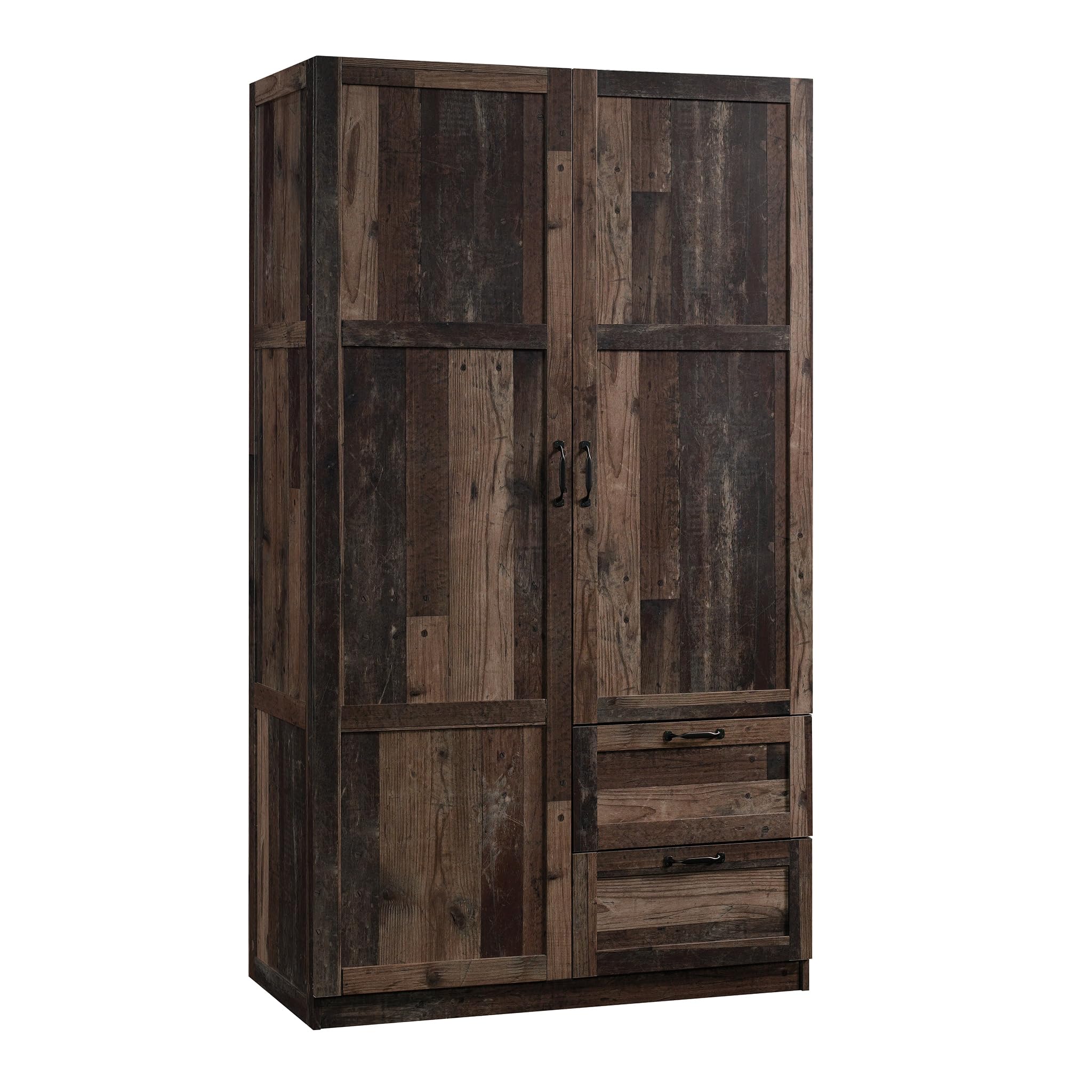 Sauder Reclaimed Pine Storage Wardrobe Cabinet - Pantry Organizer, Closet Storage Solution for Bedroom, Kitchen, and Home Organization