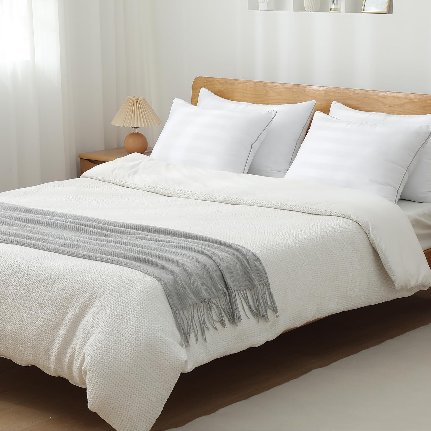 Premium King Size Hotel Pillows Set of 2 - Ultra Soft Down Alternative Pillows for Side, Back & Stomach Sleepers - Neck Pain Relief - Skin-Friendly Fluffy Bed Pillows 20x34 Inches - Perfect for Hotels, Guest Rooms & Luxury Home Bedding
