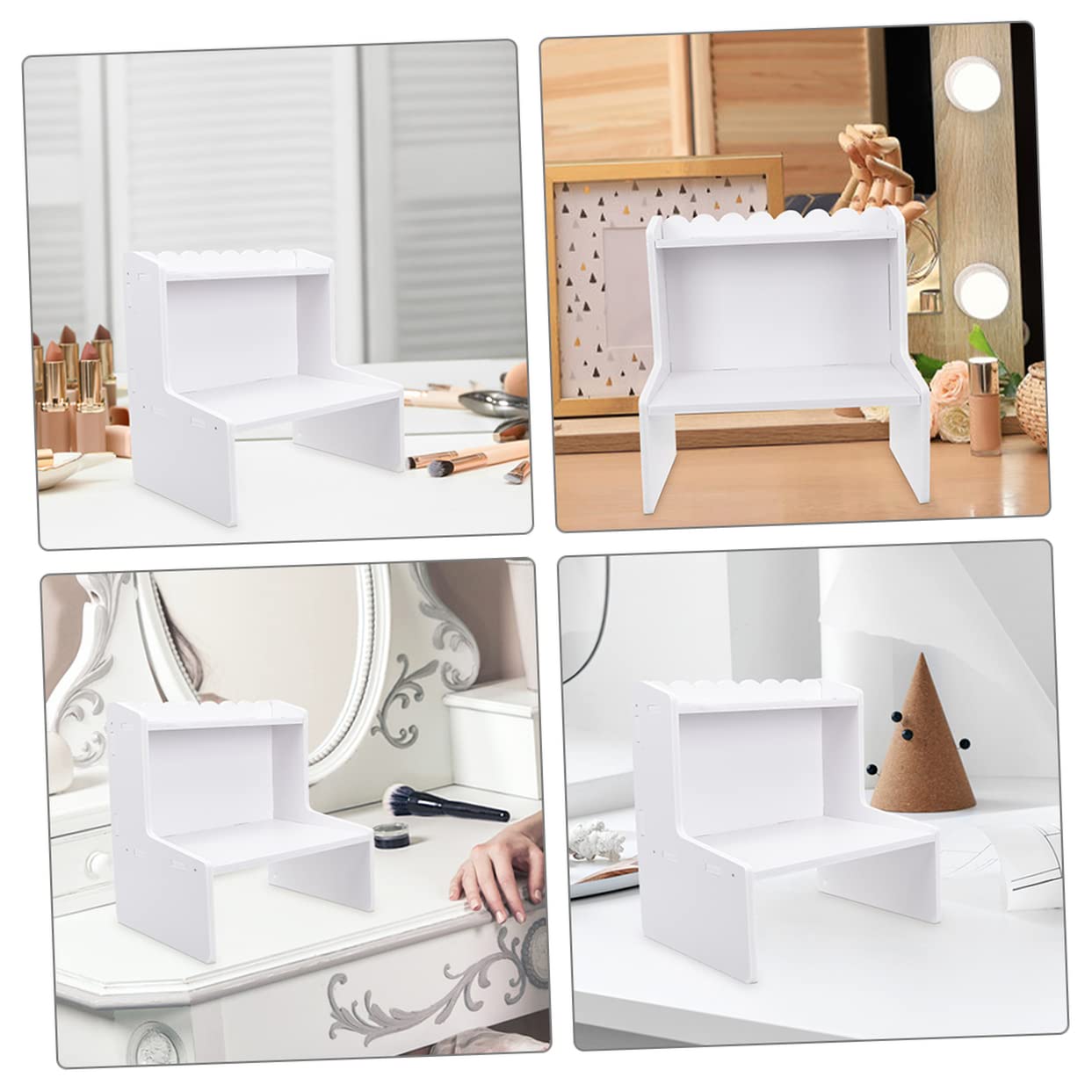 Uonlytech 2-Tier Multifunctional Makeup Organizer with Storage Cabinet - Bathroom Vanity Countertop Organizer for Cosmetics, Jewelry & Toiletries
