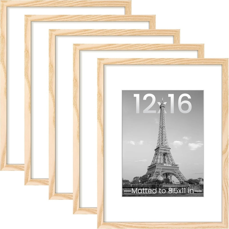 5 Piece Wall Gallery Picture Collage Frame Set - Black Wooden Photo Frames for Home Decor, Living Room, Bedroom & Office Display