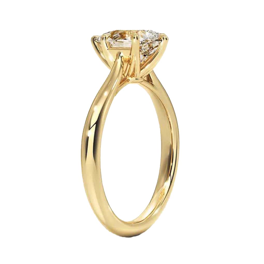 1 CT Moissanite Engagement Ring for Women - Wedding Band & Bridal Set - Solitaire Minimalist Dainty Ring in 925 Silver or 10K/14K/18K Solid Gold - Anniversary Promise Gift for Her (Yellow Gold, Pear Shape) - Perfect for Proposals, Weddings & Romantic Occasions