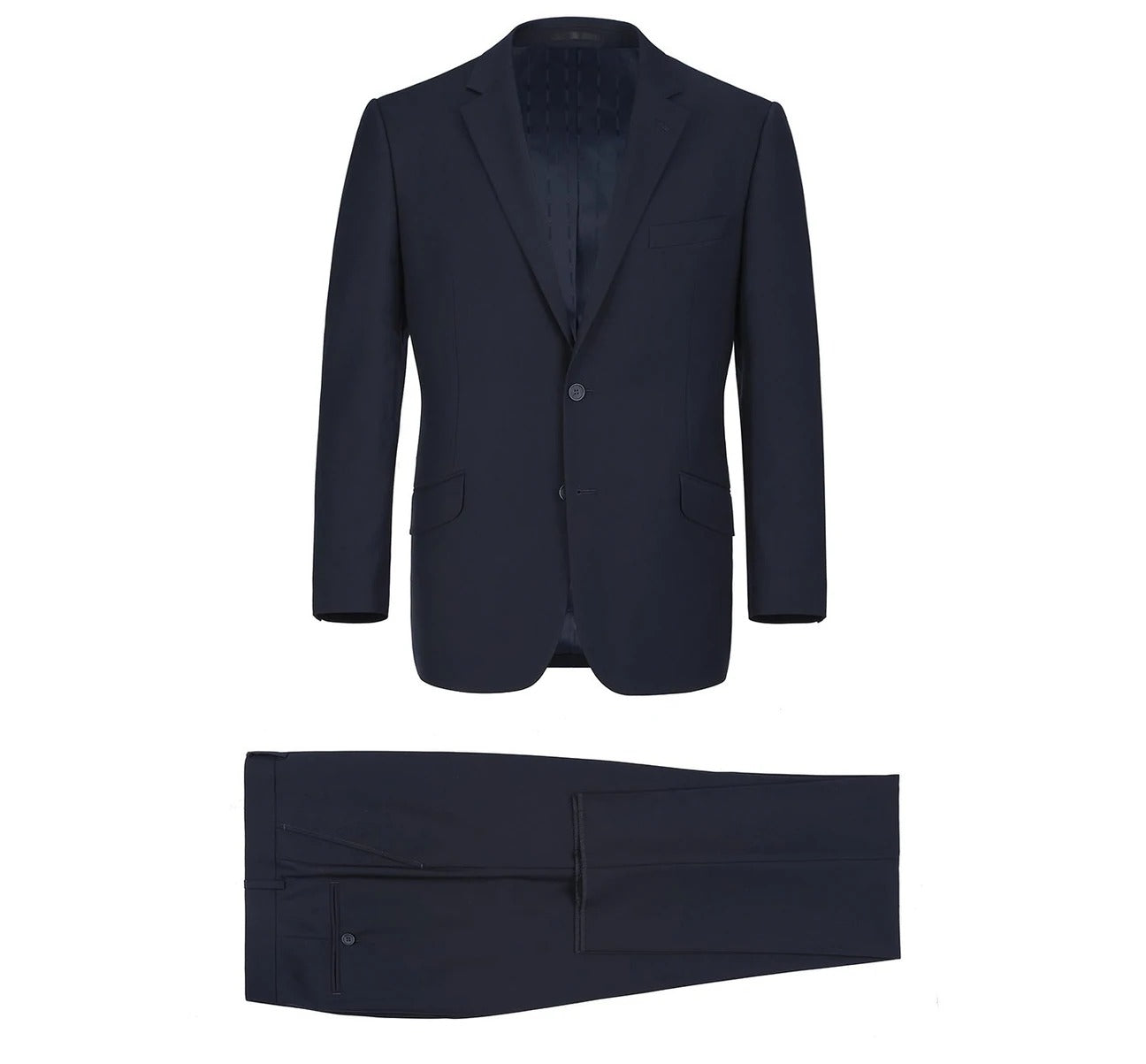 Alessandro Vitello by Renoir Dark Navy 2-Piece Classic Fit Single Breasted Notch Lapel Suit | Premium Men's Business Attire for Weddings, Office & Formal Events