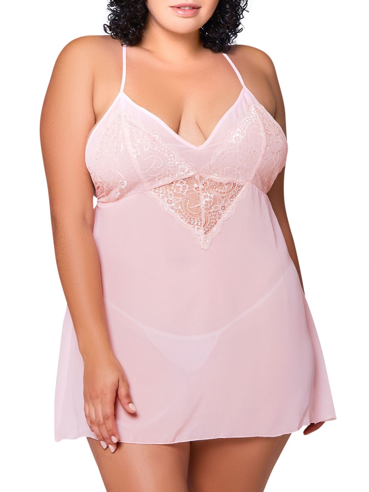 Plus Size Women's Amelie Chemise Babydoll Lingerie - Sexy Sleepwear & Romantic Nightwear for Curvy Figures | Perfect for Valentine's Day, Anniversary Gifts & Boudoir Photography