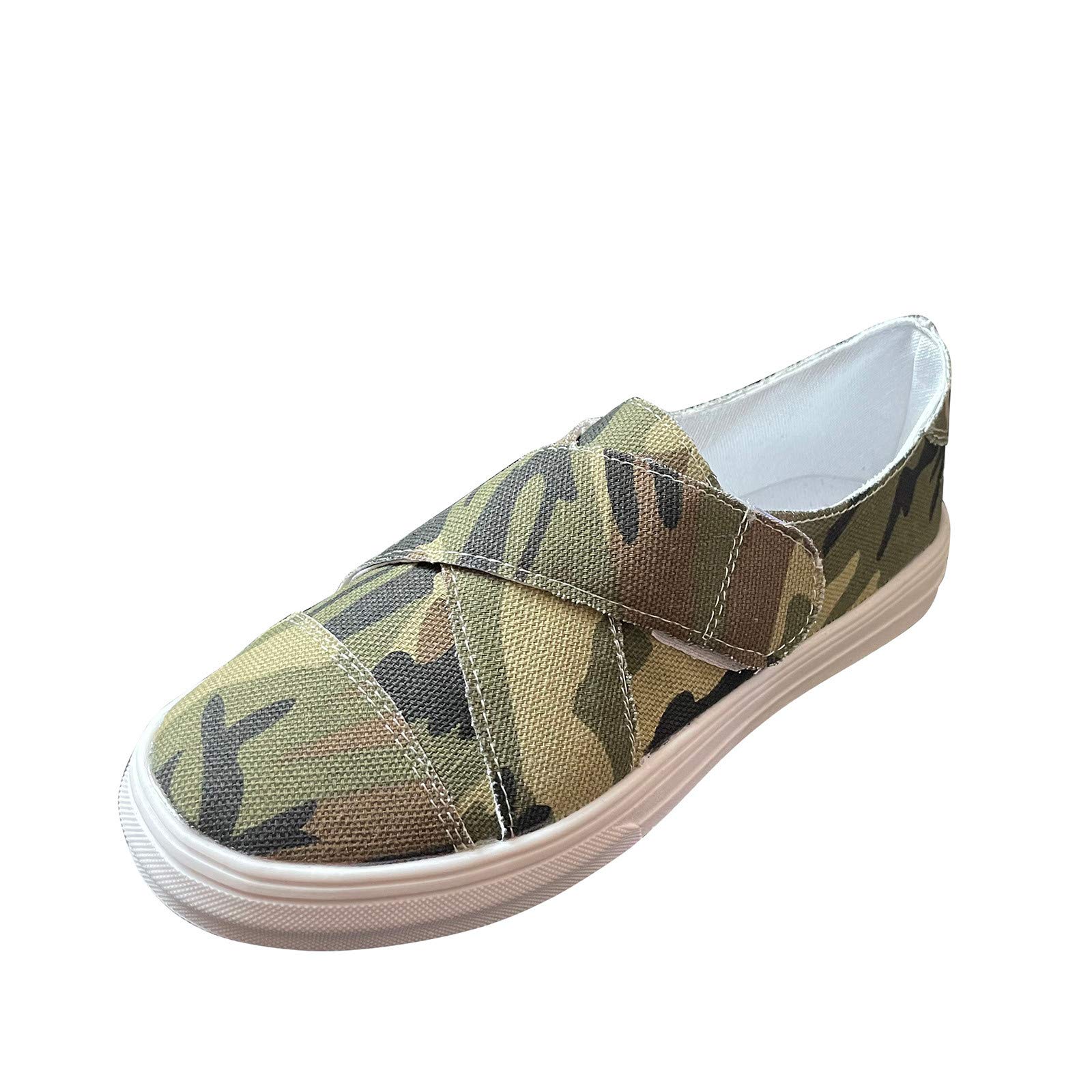 Women's Slip-On Canvas Sneakers - Comfortable Casual Shoes for Women, Breathable & Lightweight (A47-Green, Size 9) | Perfect for Walking, Travel & Everyday Wear