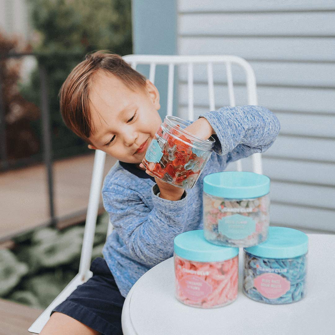 Candy Club Gourmet Gummy Blue Razz Sour Belts - Vegan, Sweet & Chewy Fruit Strips | Party Favors, Gift Ideas, Snacks & Candy Buffets | 5oz Jar - Perfect for Movie Nights, Office Treats & Birthday Celebrations