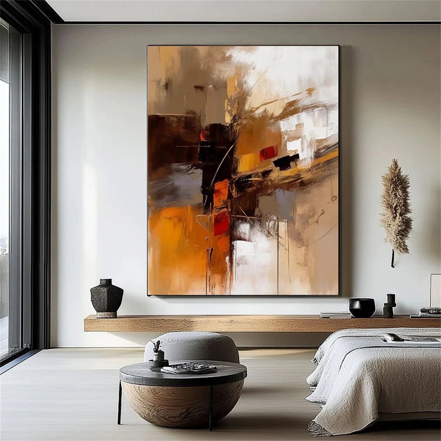 Abstract Painting #AB 262 - Modern Wall Art Decor for Living Room, Bedroom & Office - Handmade Canvas Artwork