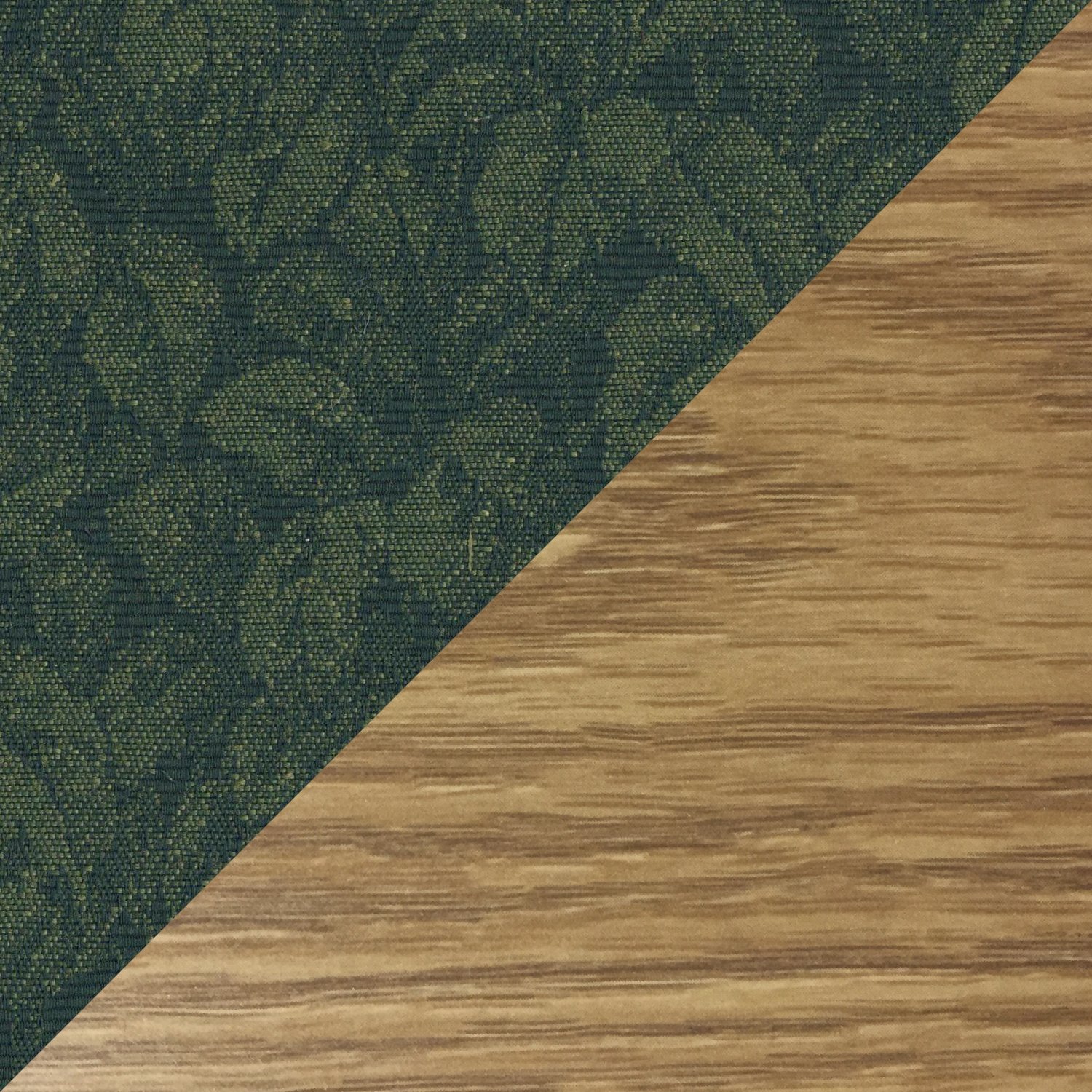 DW5-3 Light Oak Wooden Mallet 3-Seat Bench with Leaf Green Cushions - Perfect for Patio, Garden, and Outdoor Seating