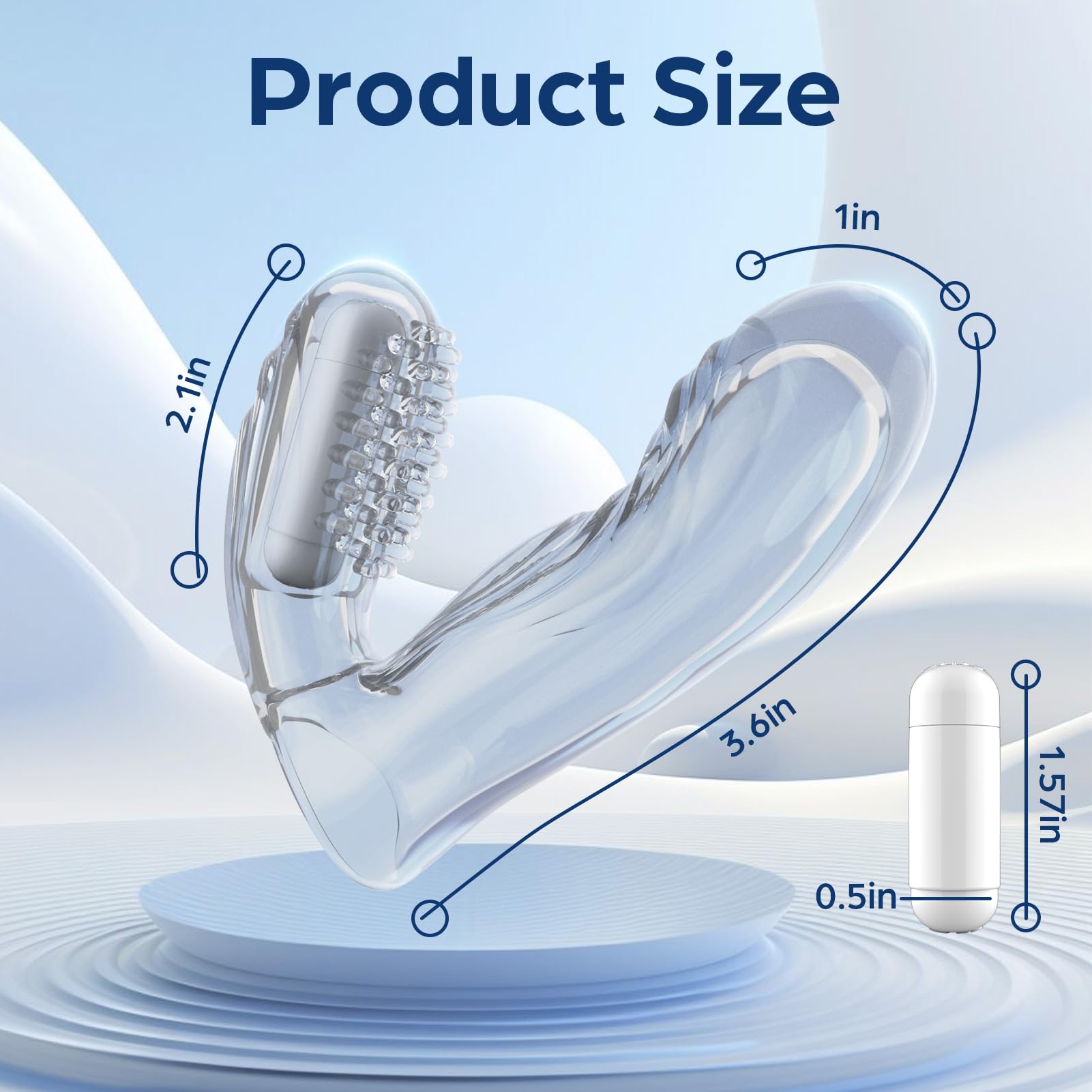 Dual-Stimulation Finger Vibrator - Reusable Transparent Soft Stretchy Vibrators for Women & Couples - Detachable Mini Bullet Vibrator for Clitoral, G-Spot & Nipple Stimulation - Perfect for Solo Play & Couples Intimacy
