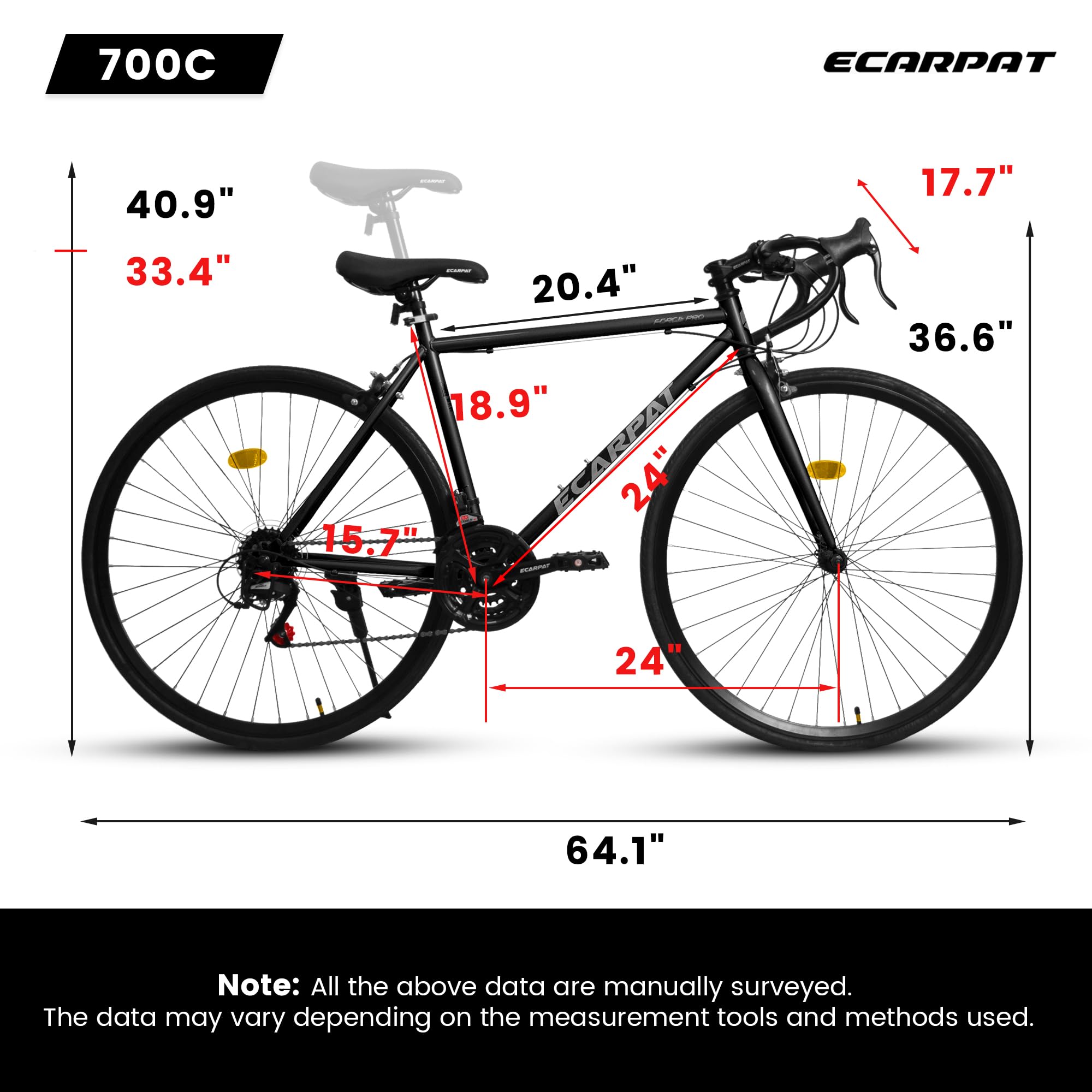 **700C Hybrid Road Bike for Men & Women - 16/21/24 Speed Aluminum/Steel Frame Commuter Bike - Perfect for City Riding, School & Work - Great Christmas & New Year Gift**