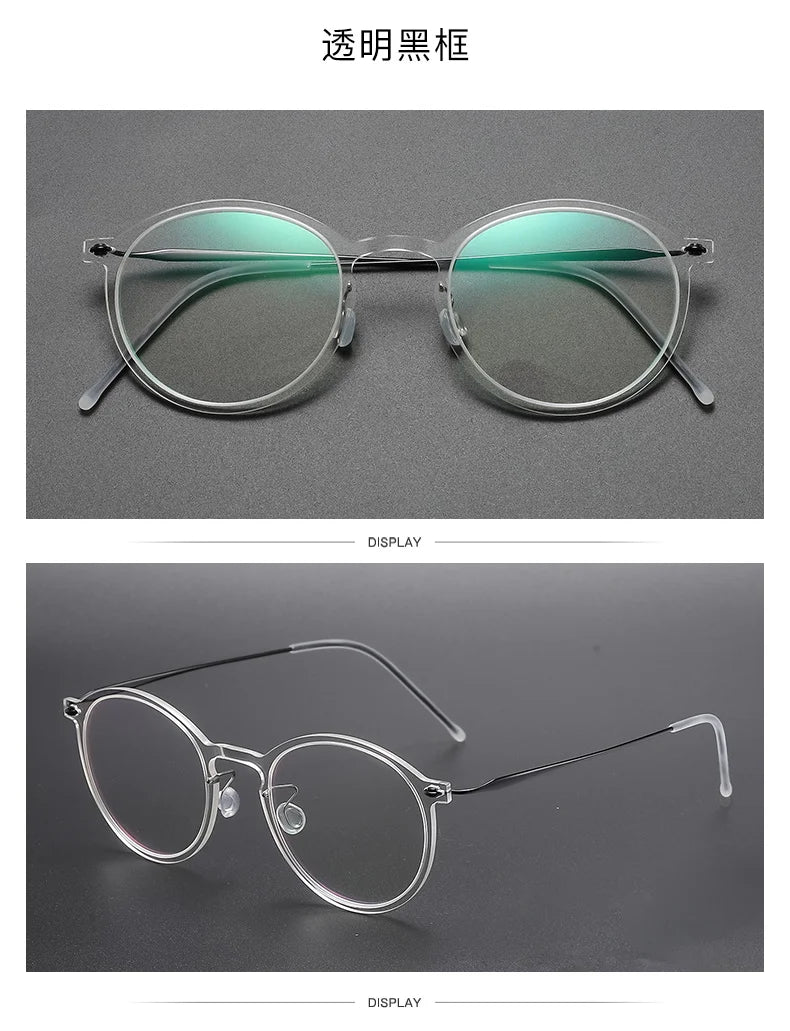 Unisex Full Rim Round Screwless Titanium Acetate Eyeglasses 6541 - Lightweight Durable Glasses for Work, Reading & Fashion | Aimee Eyewear