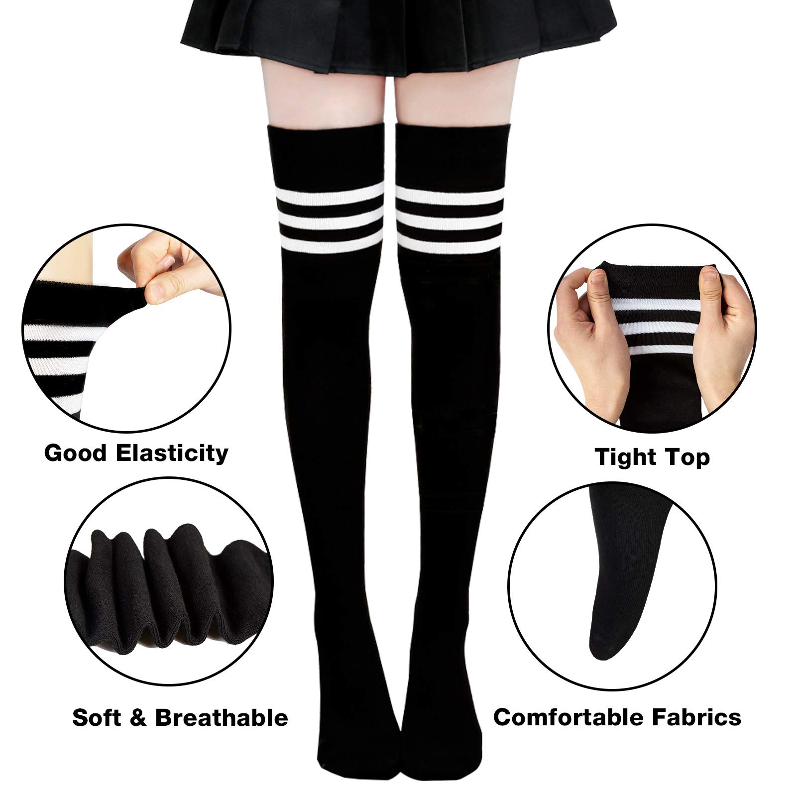 Women's Thigh High Socks - Casual Over The Knee Stockings for Anniversaries & Holidays - Perfect for Christmas Gifts, Party Outfits and Winter Fashion