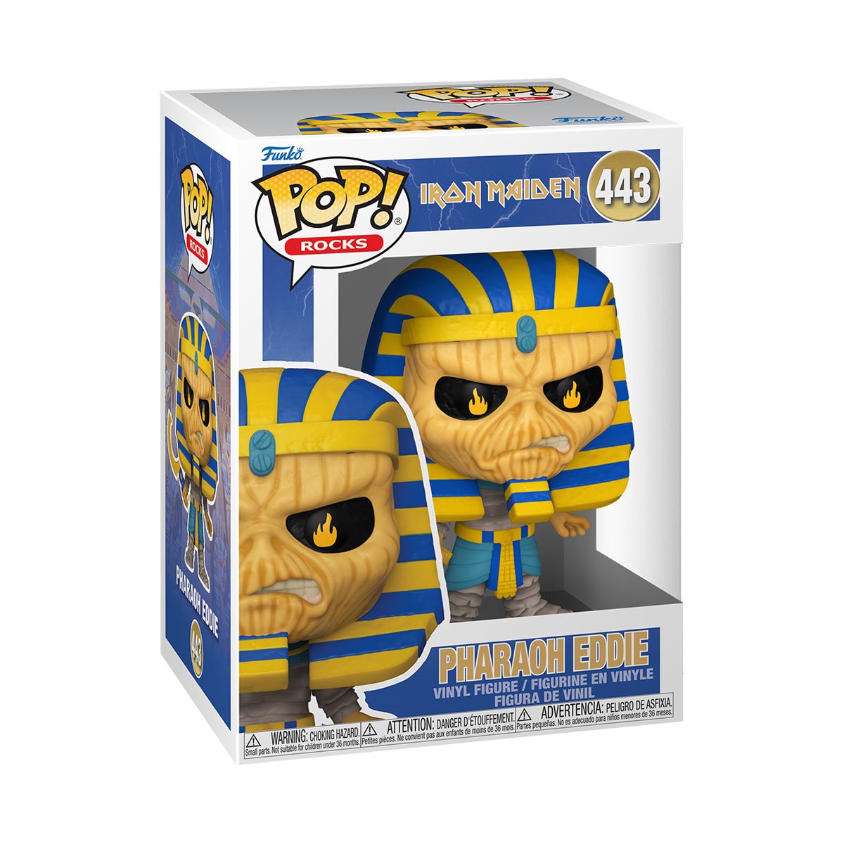 Iron Maiden Pharaoh Eddie Funko Pop! Vinyl Figure #443 - Collectible Music Merchandise for Rock Fans & Home Decor