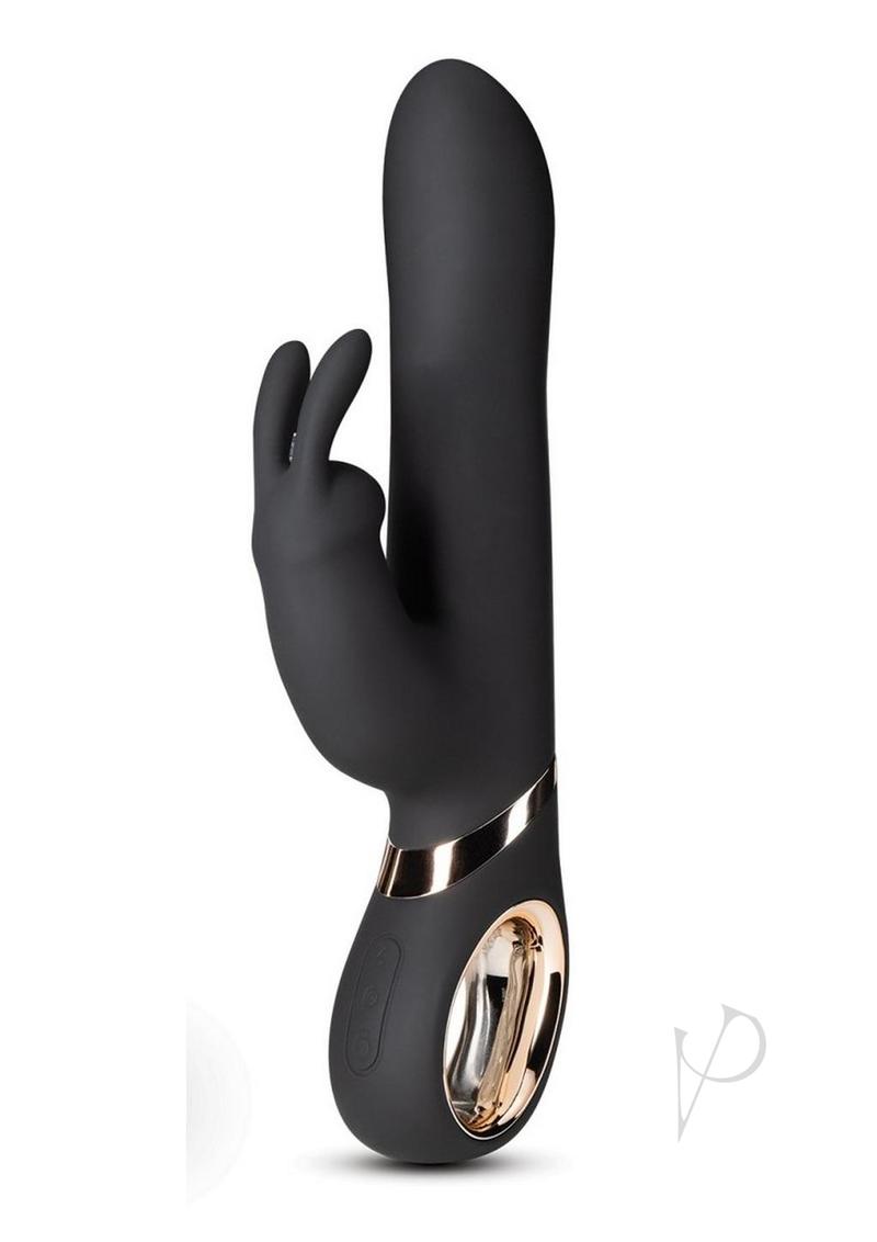 Blush Victoria Rechargeable Silicone Rabbit Vibrator - Powerful Dual Stimulation for Women, Waterproof & USB Charging, Black - Perfect for Solo Play & Couples Intimacy