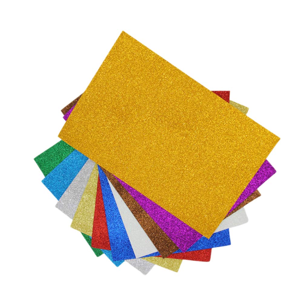 DOITOOL 10pcs Glitter Sponge Art Decal Sheets for Bogg Bags - DIY Craft Decal Paper for School Projects, Party Decor & Gift Wrapping
