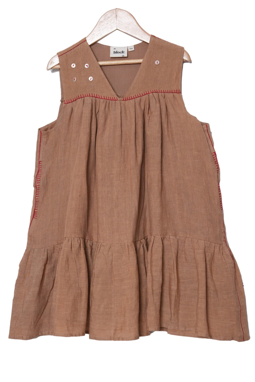 The Block Lab Women's Salted Beige Dress - Elegant Casual & Office Wear for Everyday Comfort