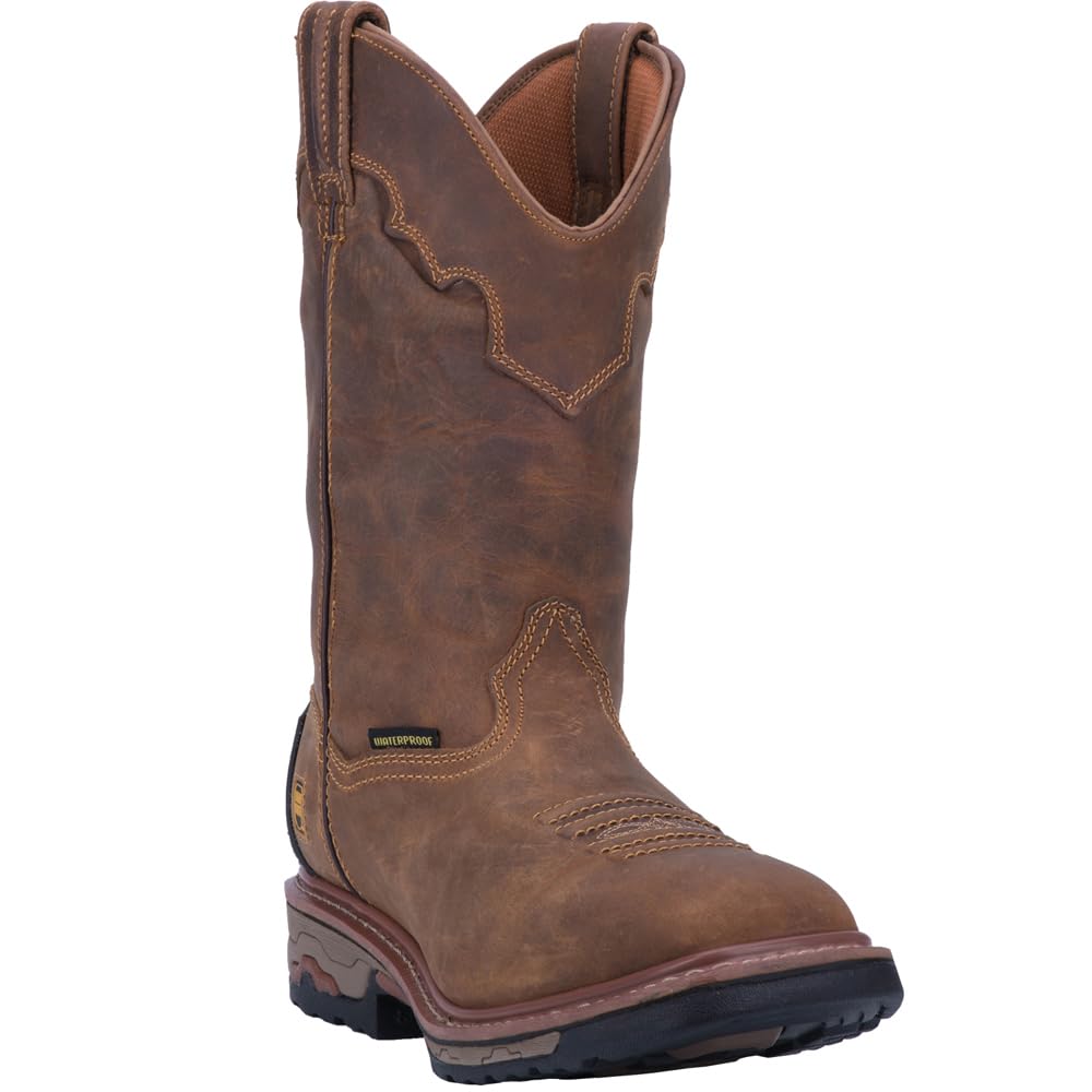Dan Post Men's Blayde Waterproof Work Safety Shoes - Brown Leather Steel Toe Boots for Construction, Hiking & Outdoor Work