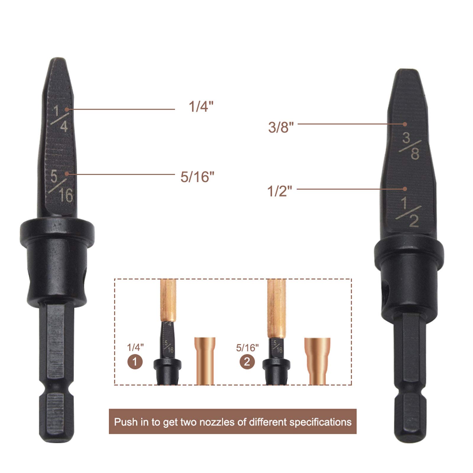 5-Piece Swaging Tool Drill Bit Set for HVAC & Refrigeration - Imperial Pipe Expander (1/4