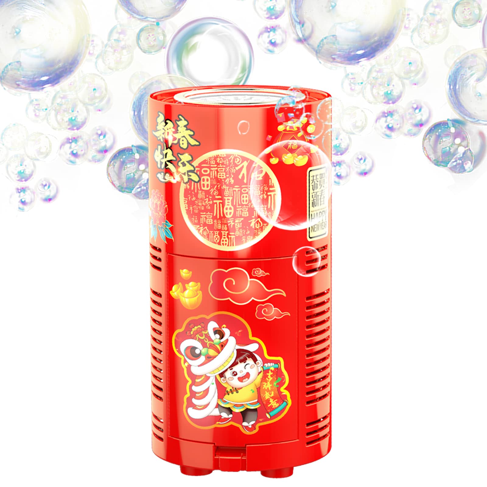 Portable Automatic Bubble Machine with LED Lights & Music - 80ml Bubble Solution Included | Fun Bubble Maker Toy for Kids Outdoor Play, Parties, Weddings, Christmas & Holiday Celebrations