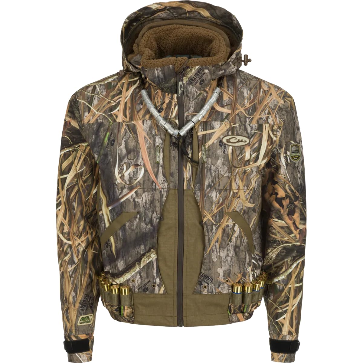 Drake Waterfowl Guardian Elite™ Flooded Timber Jacket - Waterproof Hunting Jacket for Men, Shell Weight Green Timber Camo, Size Small - Ideal for Waterfowl Hunting in Wetlands & Timber Areas