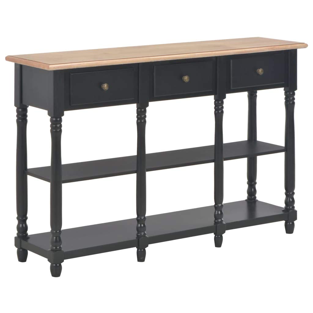 vidaXL Modern Console Table with 2 Shelves & 3 Drawers - Entryway Sofa Table, Hallway Storage Shelf, Living Room Side Table - Easy Assembly MDF Bookshelf (47.2x11.8x29.9 inches) - Perfect for Small Spaces, Apartments & Home Decor