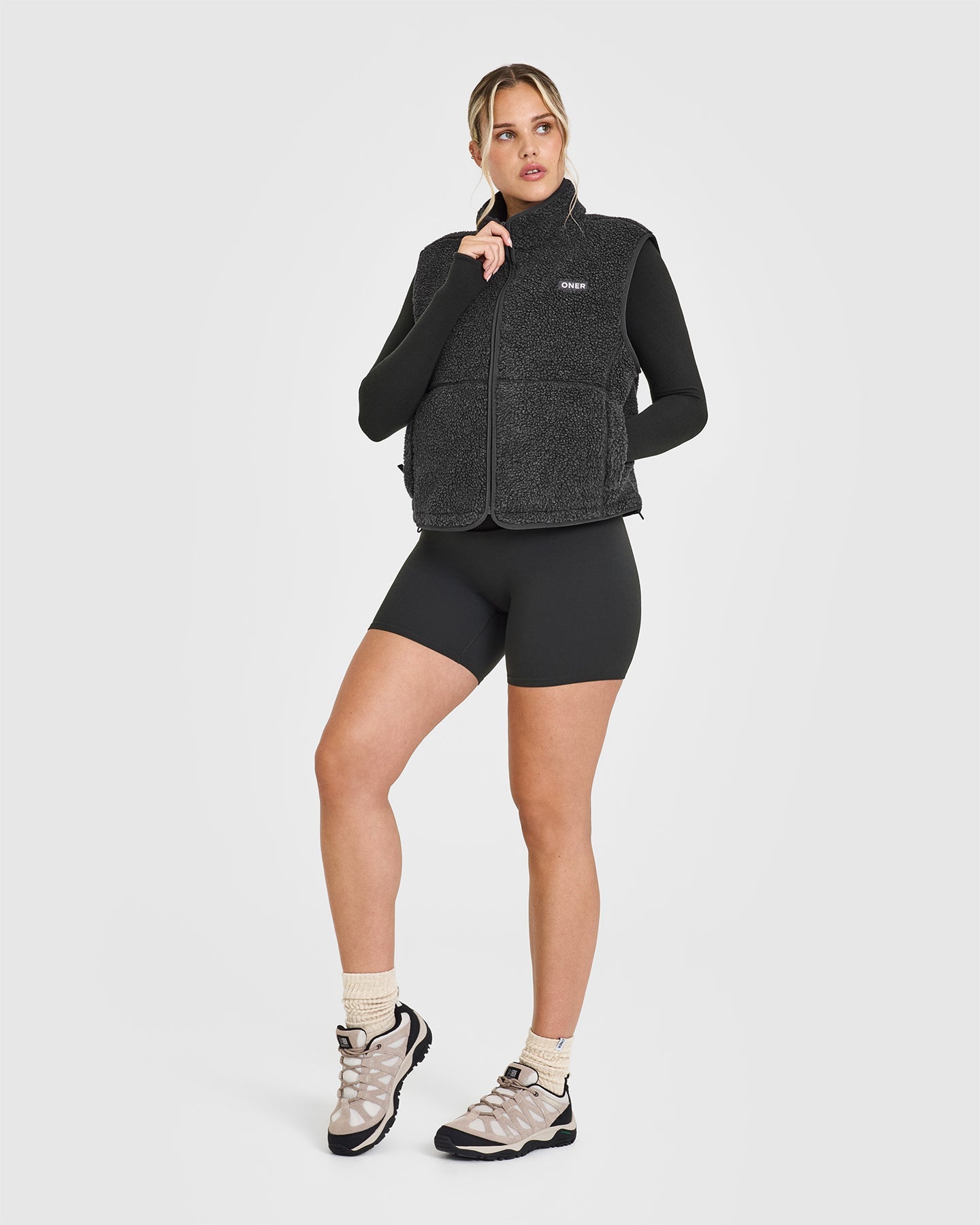 Zip Through Fleece Gilet | Washed Grey | Lightweight Warm Vest for Men & Women | Perfect for Outdoor Hiking, Camping & Casual Wear