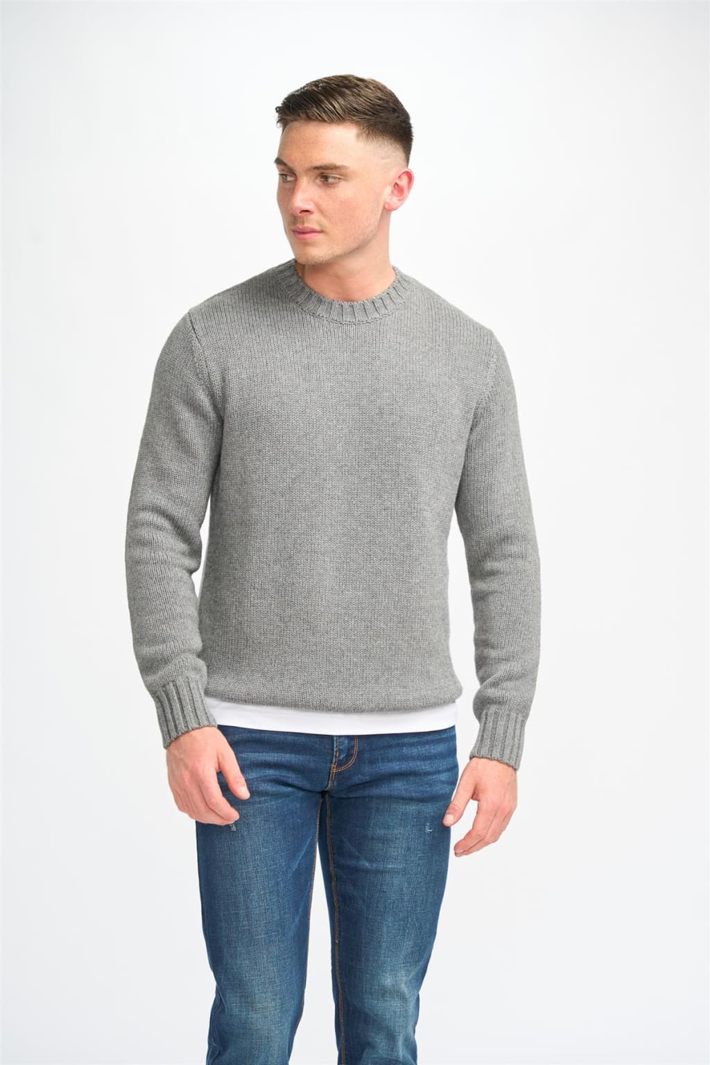 Cavani Men's Farrel Plain Jumper - Classic Slim Fit Knit Sweater for Casual Wear & Office Outfits | Winter Warm Pullover for Men