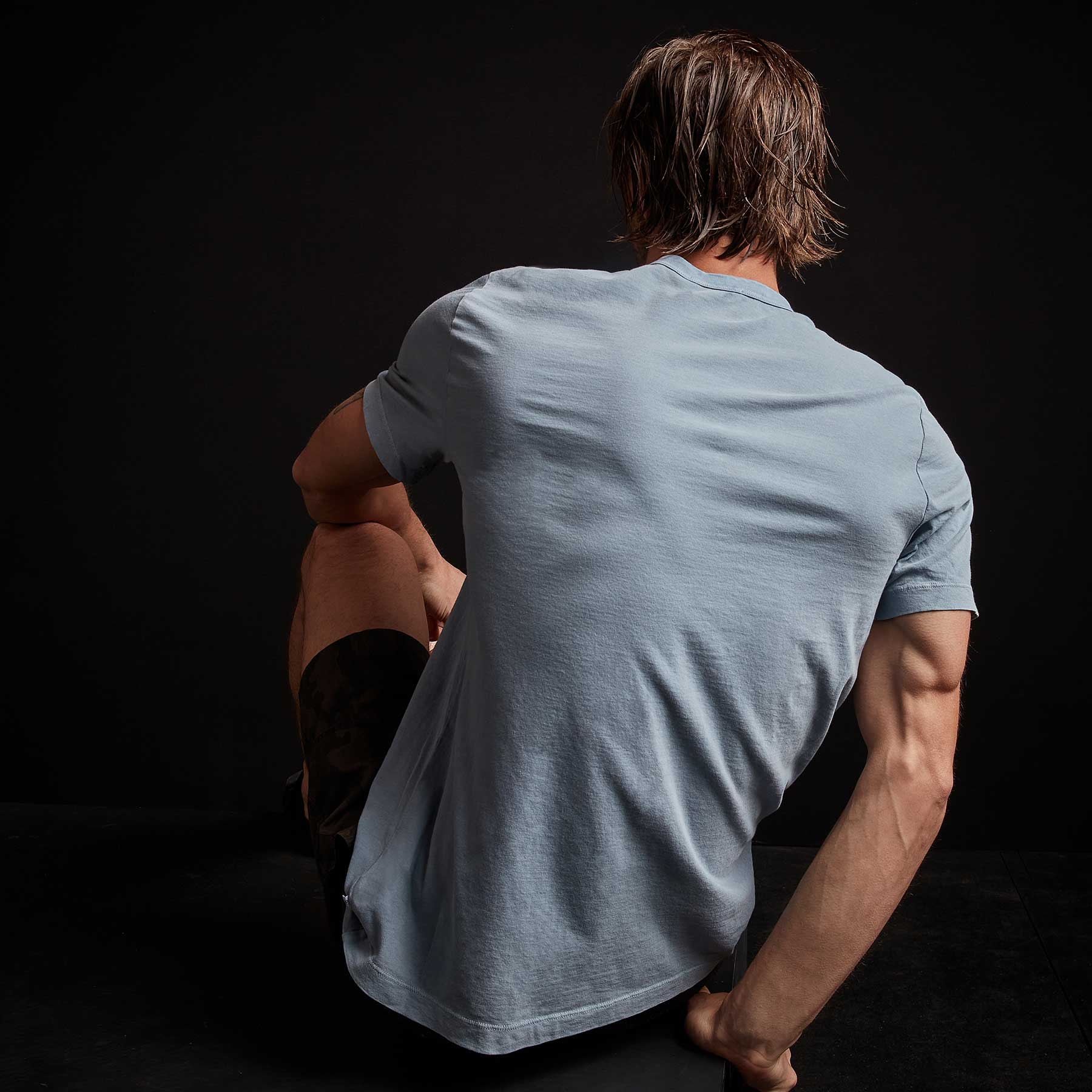 Men's Short Sleeve Crew Neck T-Shirt - Soft Bluestone Pigment Cotton Tee for Casual Wear & Everyday Outfits