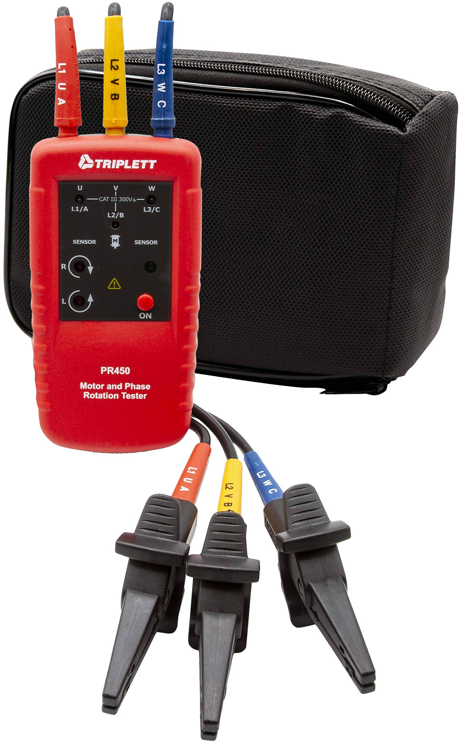 Triplett PR450 Digital Motor and Phase Rotation Tester - Professional Electrical Testing Tool for HVAC, Industrial Motors & 3-Phase Systems