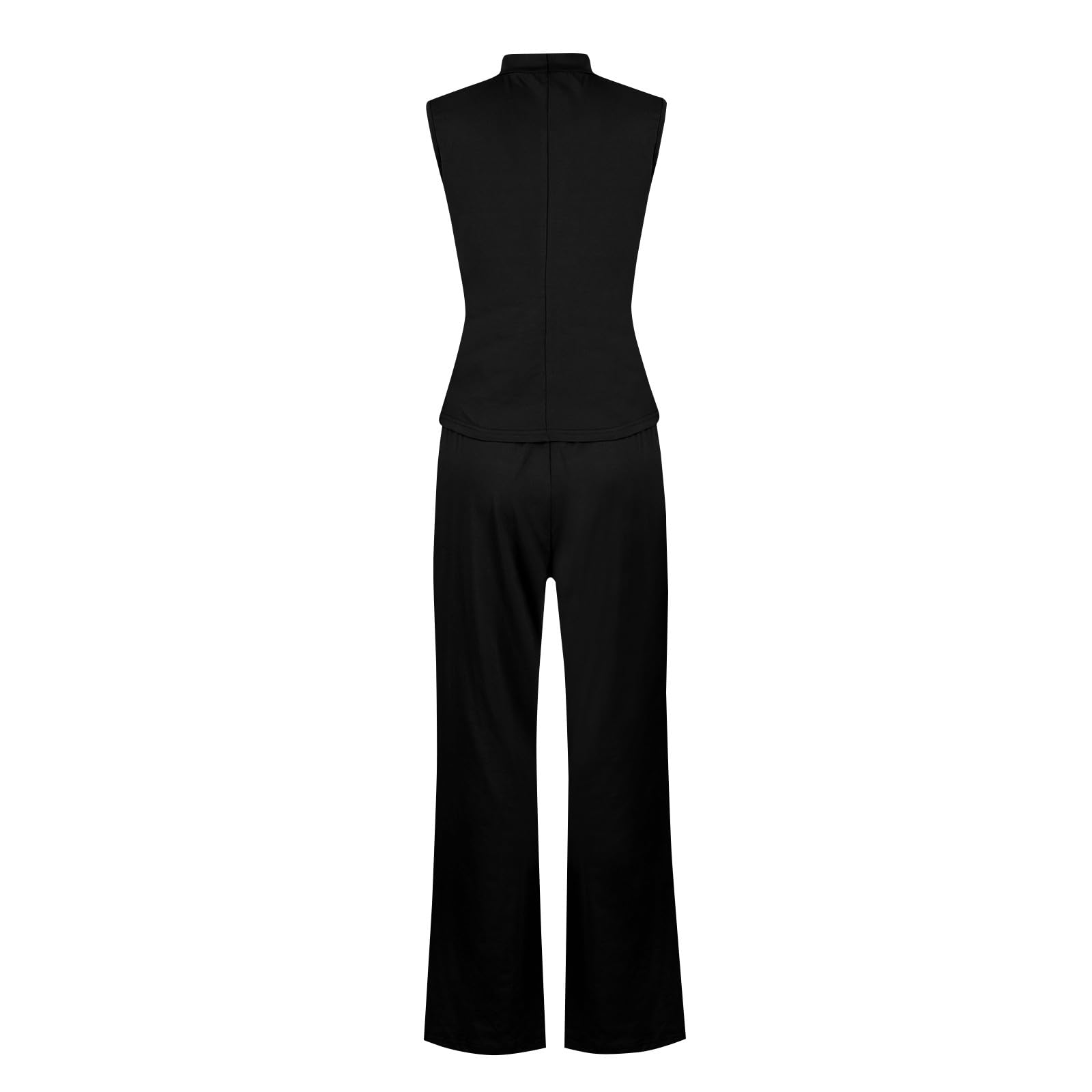 Women's 2 Piece Outfits 2024 Summer Sleeveless Tops & Wide Leg Pants Casual Lounge Sweatsuit Set - Perfect for Yoga, Travel & Relaxing at Home