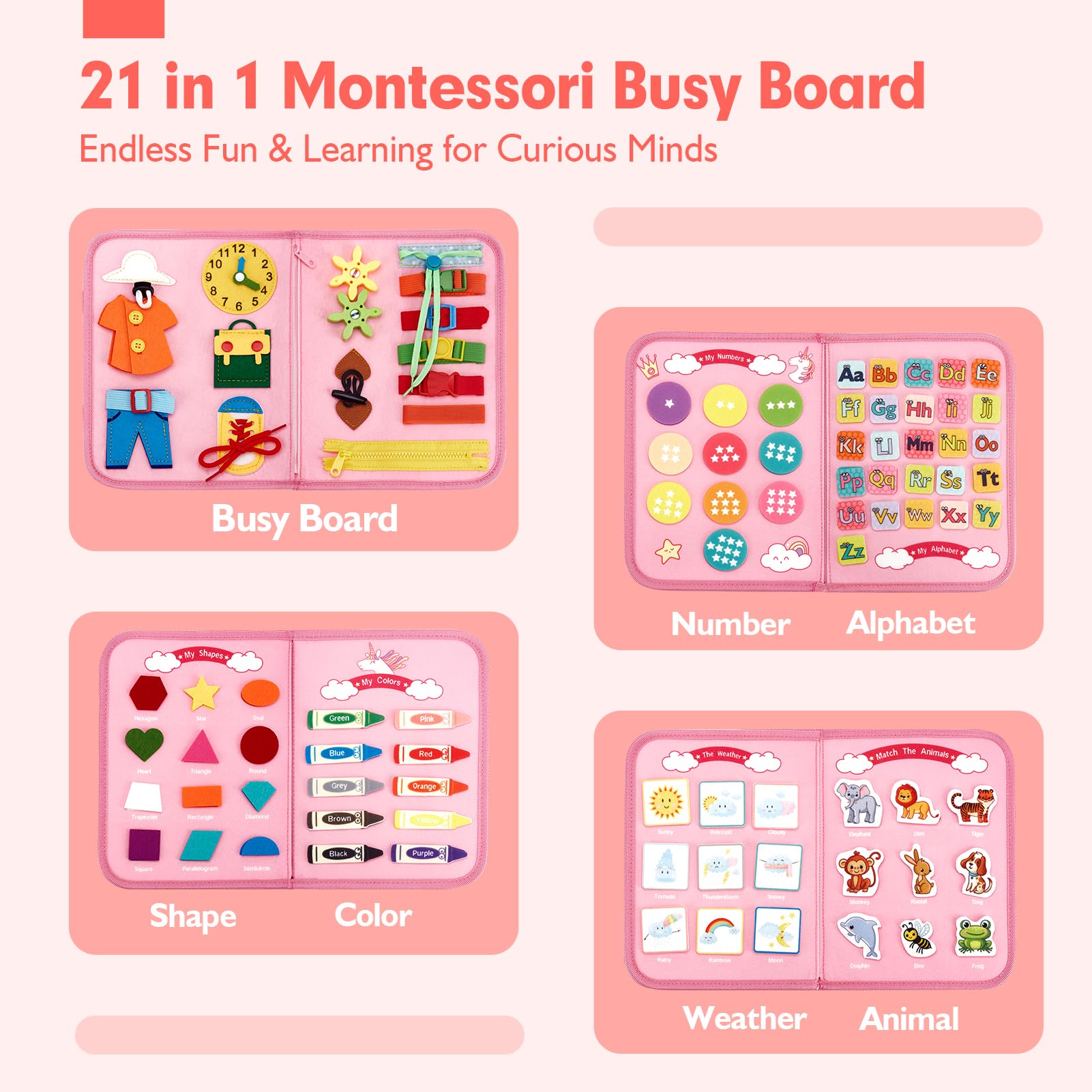Hahaland Montessori Baby Toys for 6-12 Months & 2 Year Olds - Educational Learning Toys for Boys & Girls | Perfect Birthday Gift, Christmas Stocking Stuffers | Great for Early Childhood Development & Sensory Play