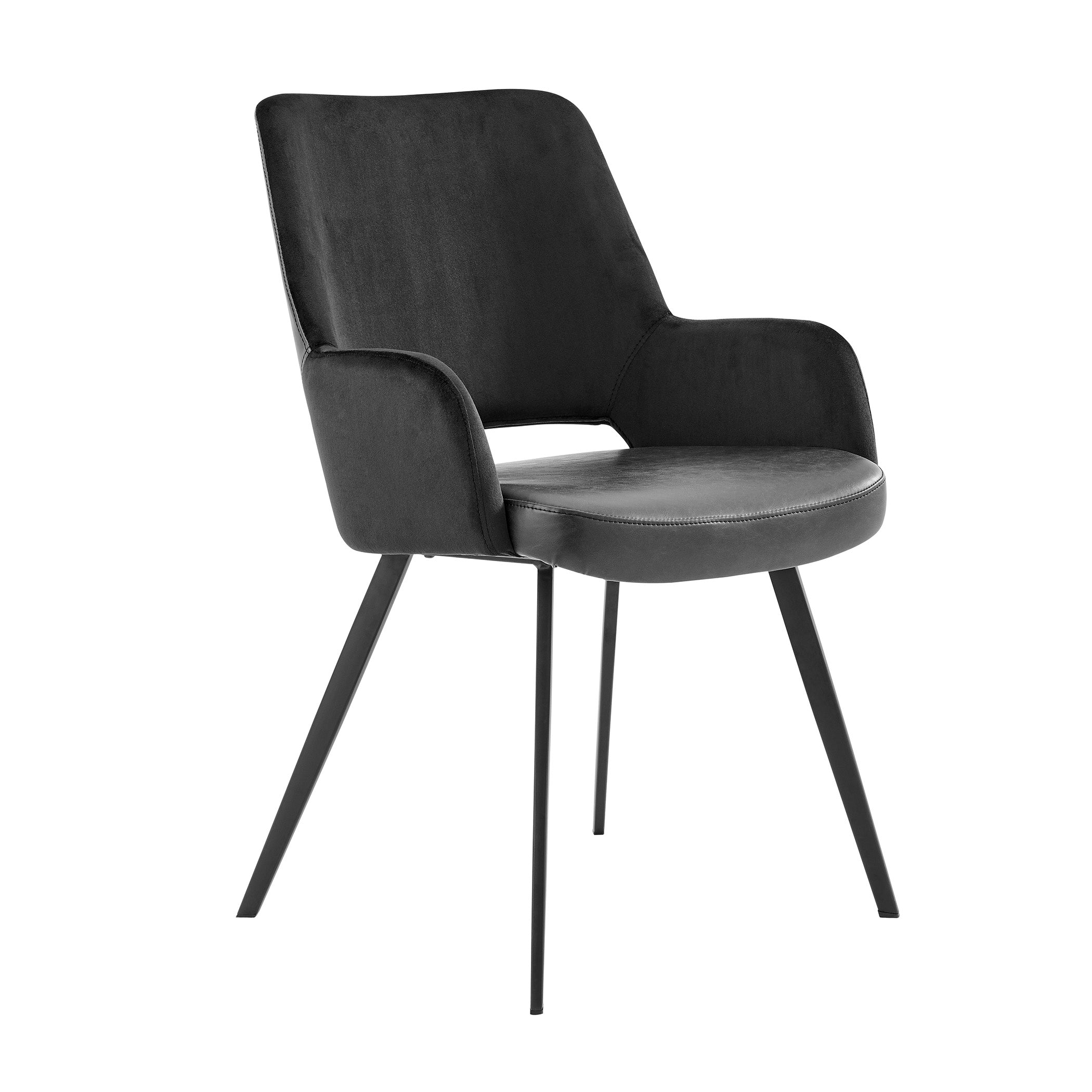 Eurostyle Modern Desi Armchair - Fabric & Leather Upholstered Living Room Chair for Home & Office Comfort