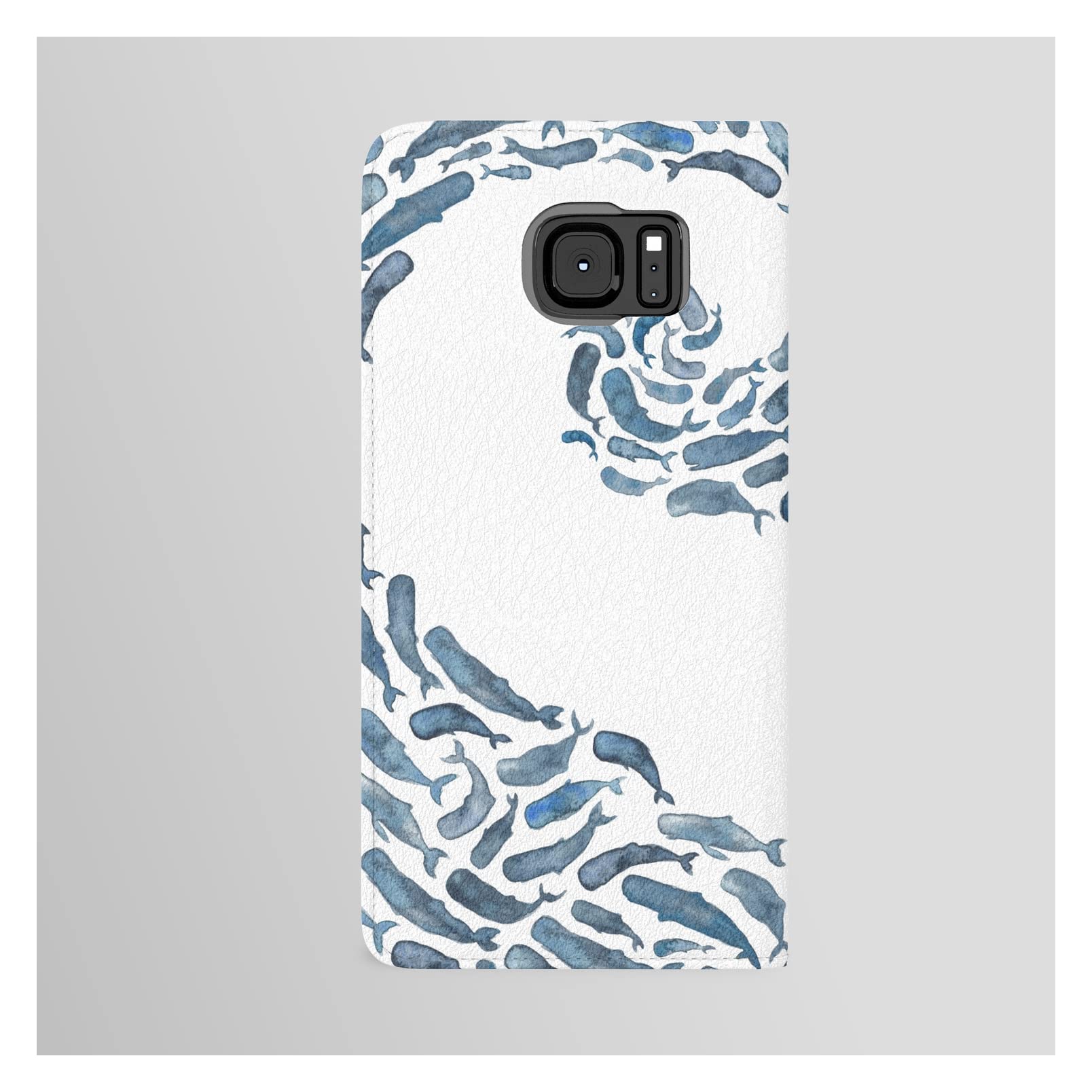 Elena O'Neill Whale Wave Android Wallet Phone Case for Samsung Galaxy S7 - Stylish Protective Cover with Card Holder | Perfect for Everyday Use & Travel