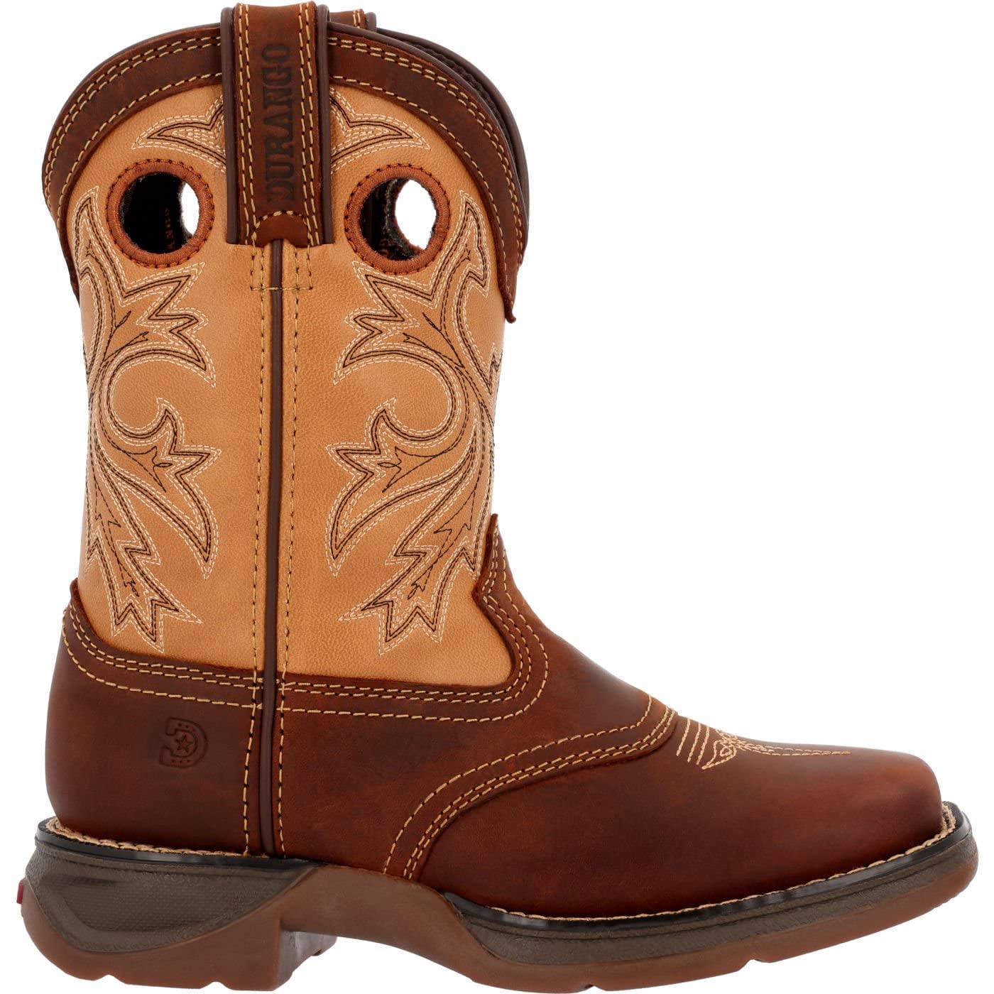 DURANGO Boys DBT0240Y Western Boots - Brown & Tan Cowboy Boots for Kids Size 6.5 Big Kid - Perfect for Rodeo, Horseback Riding & Outdoor Adventures