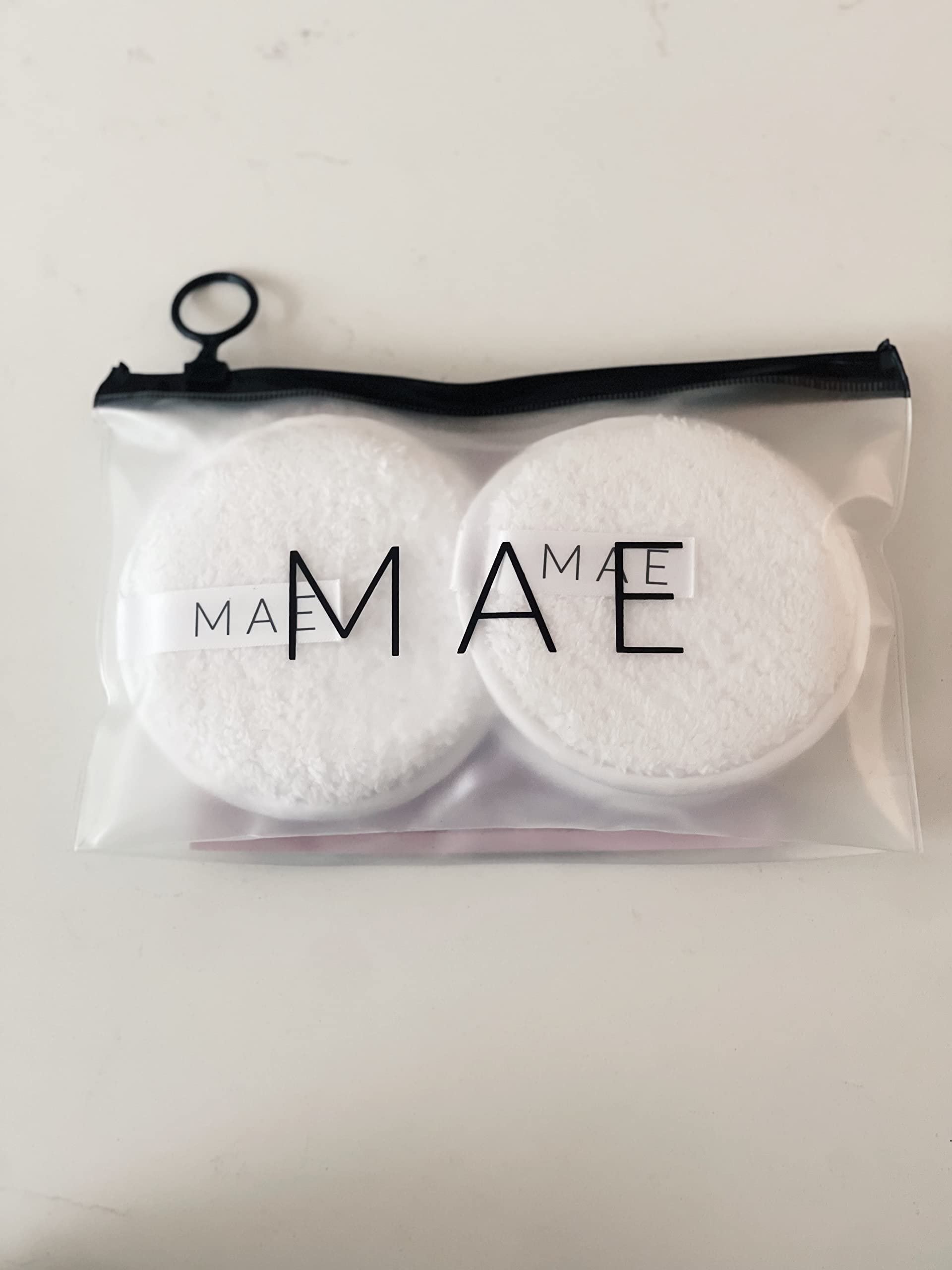 MAE Reusable XL Makeup Remover Pads Set of 4 with Travel Bag & Laundry Bag | Eco-Friendly Washable Cotton Rounds for Eye & Face Makeup Removal | Perfect for Travel, Daily Skincare & Sustainable Beauty Routine